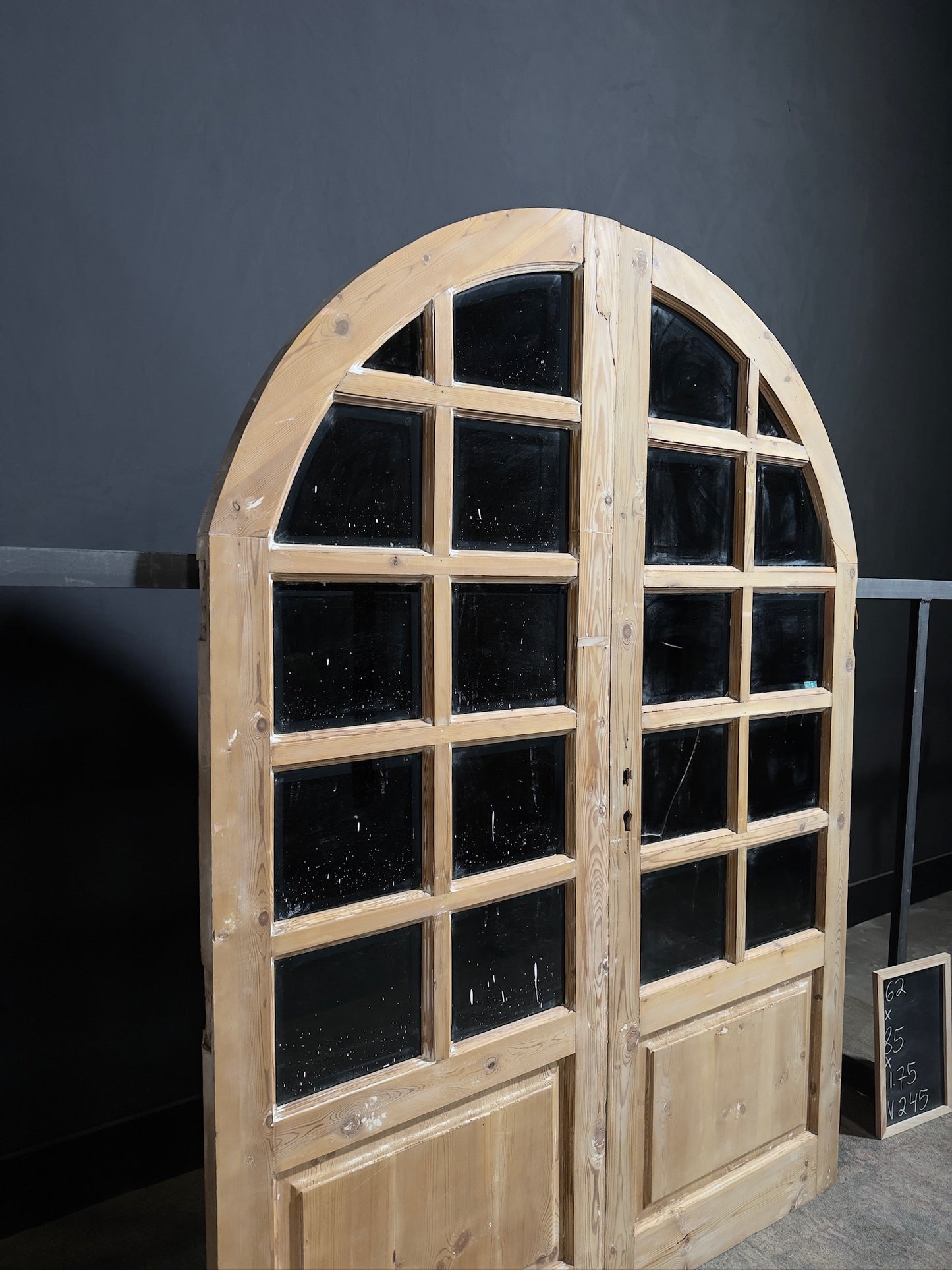Antique Glass 10 Lite Arched French Doors - 62x85 - N245