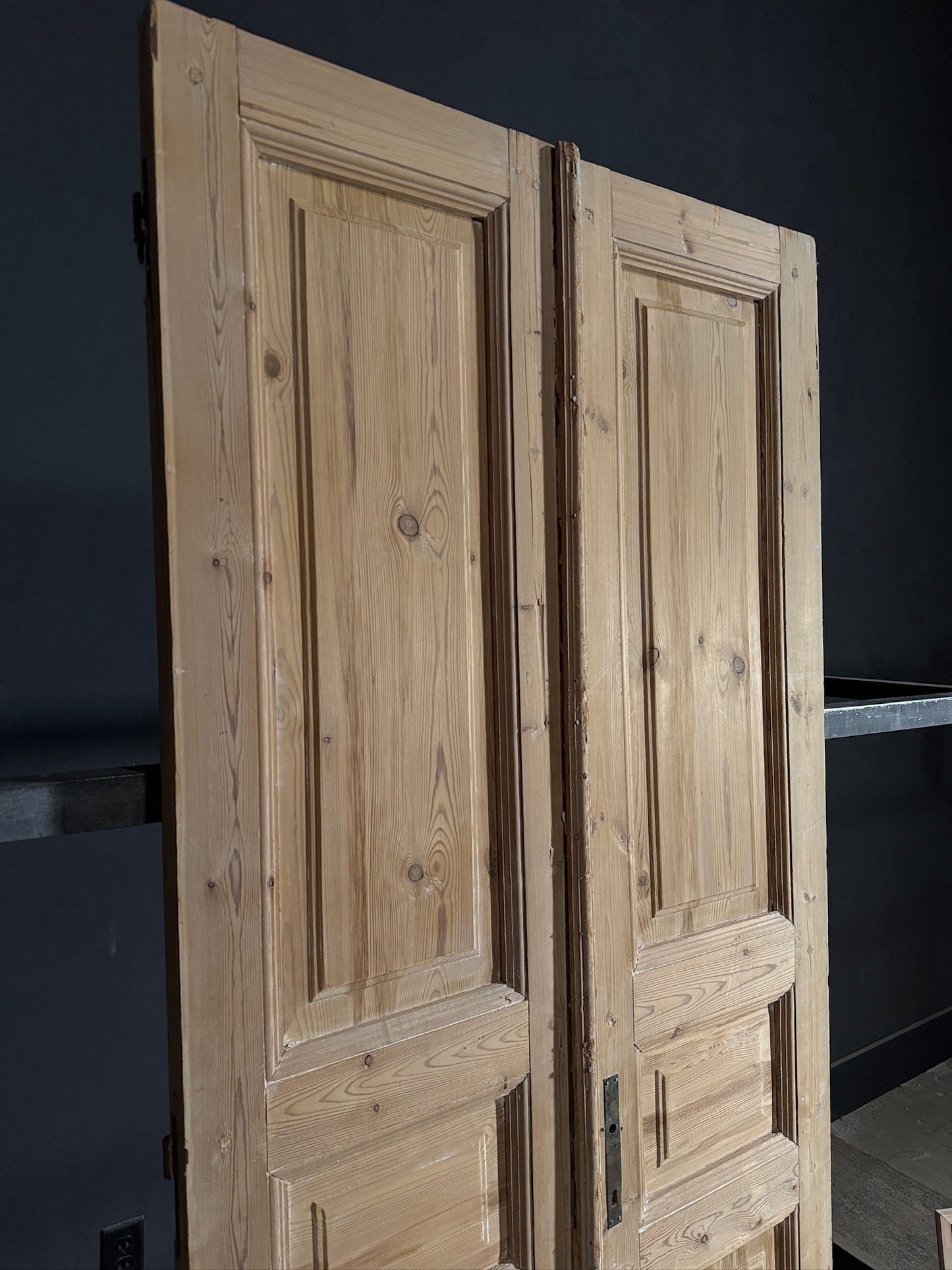 Antique 3 Panel Solid Double Doors - 39.25x88.5 - N426
