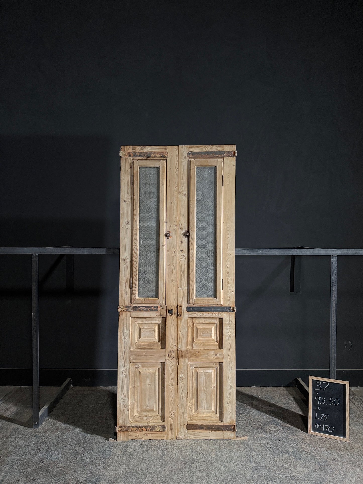 Antique Obscured Glass 1 Lite French Doors - 37x93.5 - N470