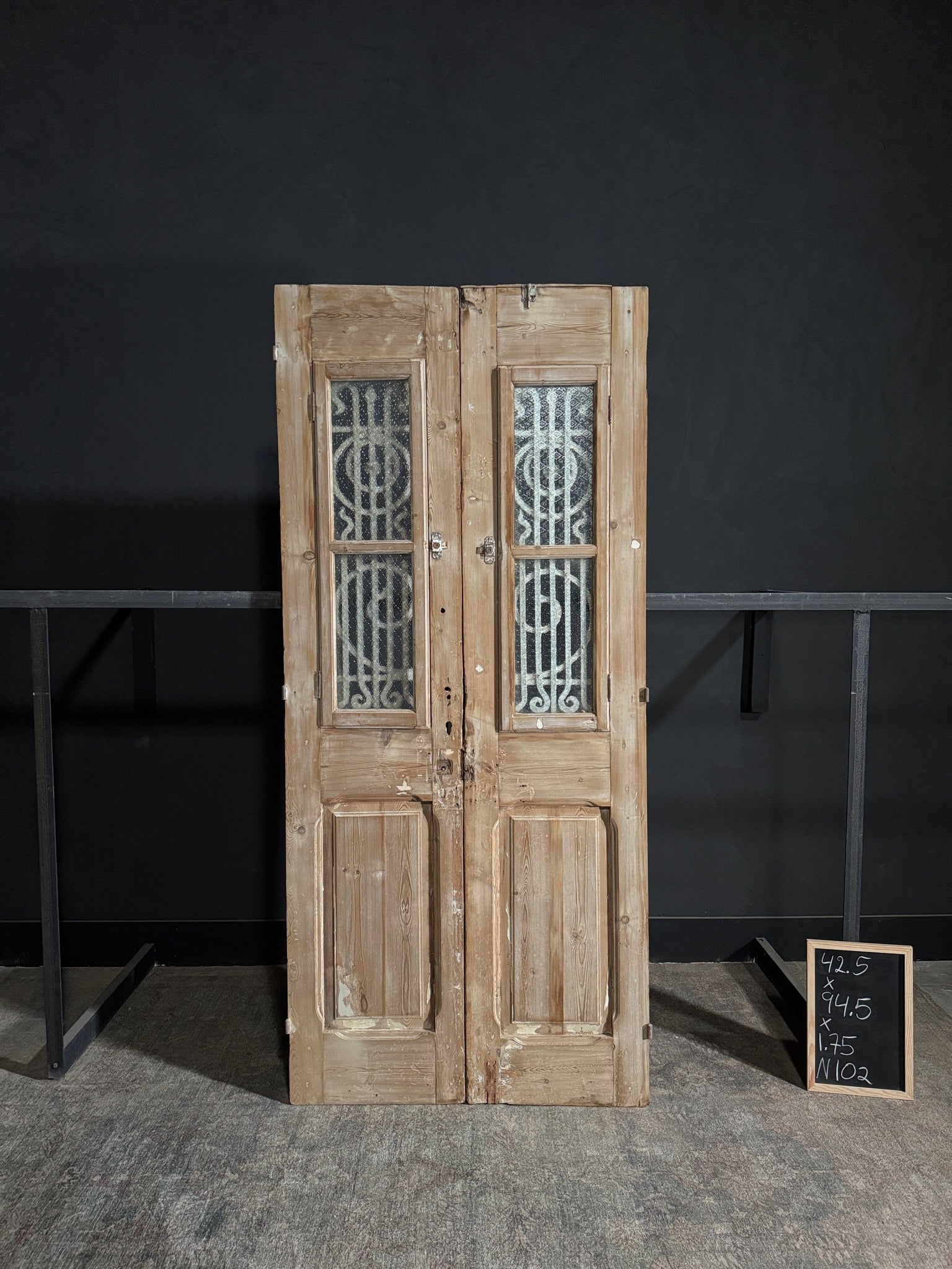 Antique Iron French Doors - 42.5x94.5 - N102