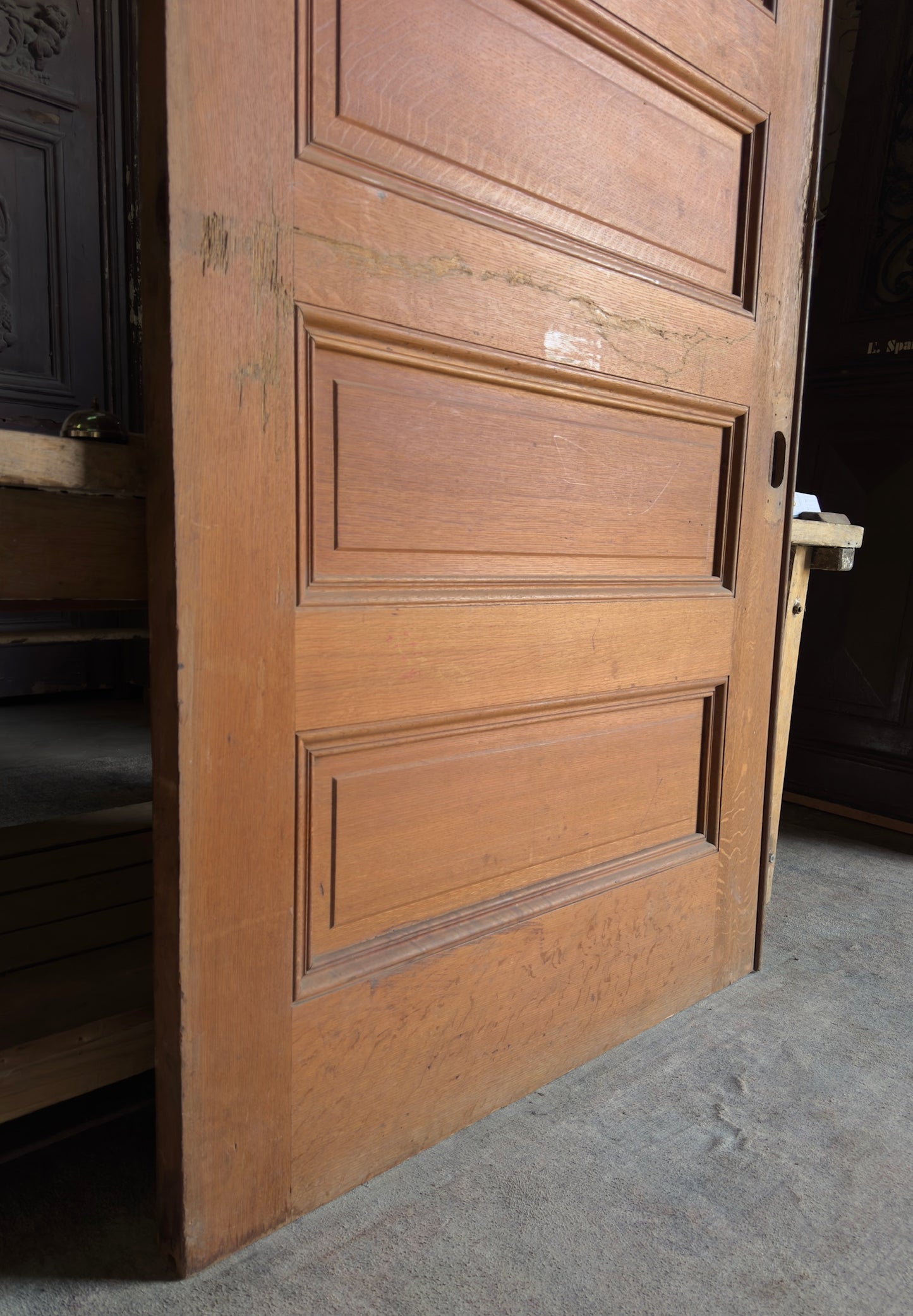 7 Panel Antique Sliding Single Door With Track - 43x108.5 - L273