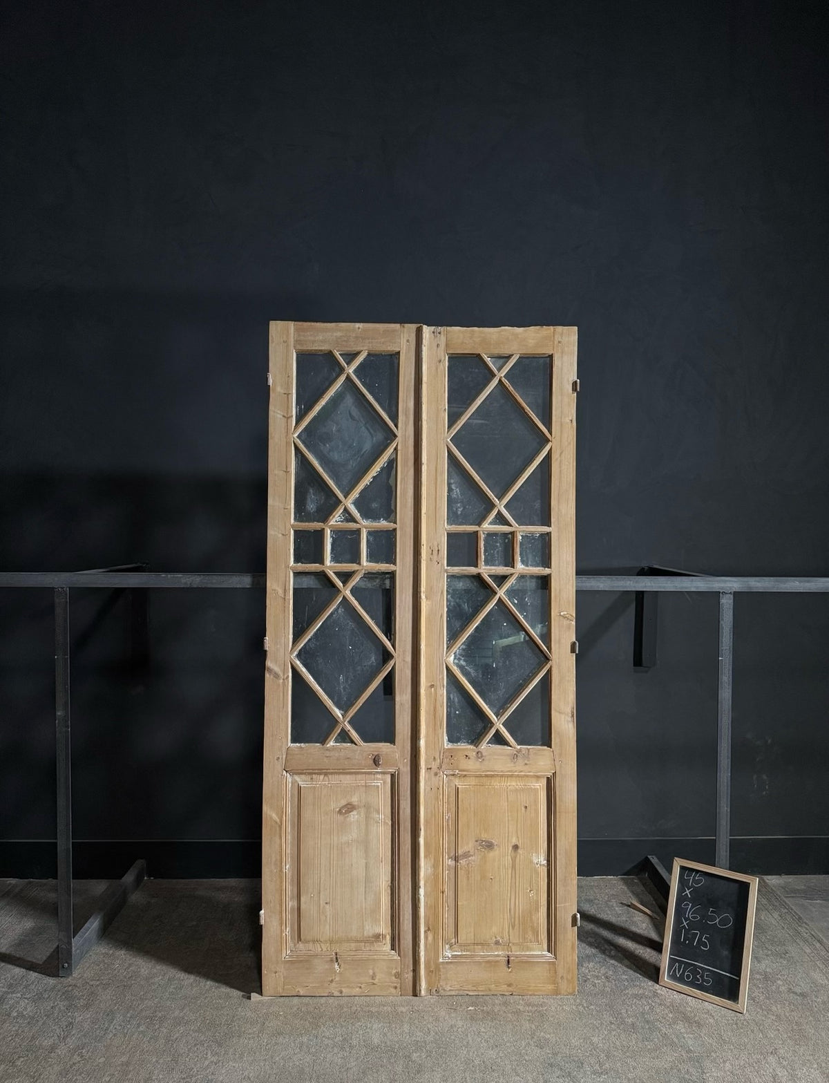 Antique Glass 5 Lite French Doors - 45x96.5 - N635