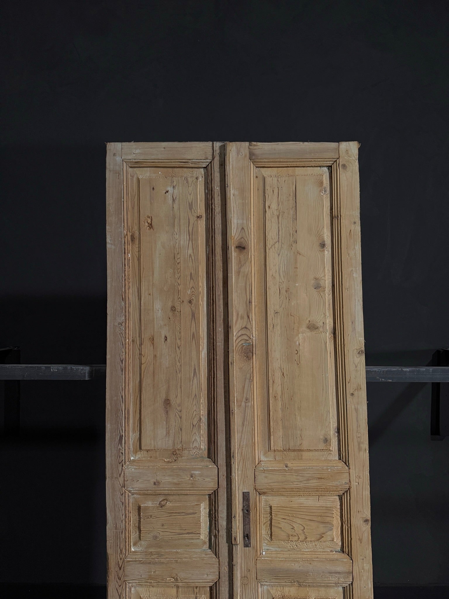 Antique Iron 3 Panel Double Doors - 37x93 - N26