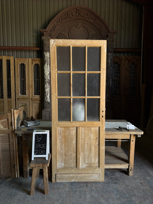 9 Light Single Antique Glass Door - 32x84.25 J130