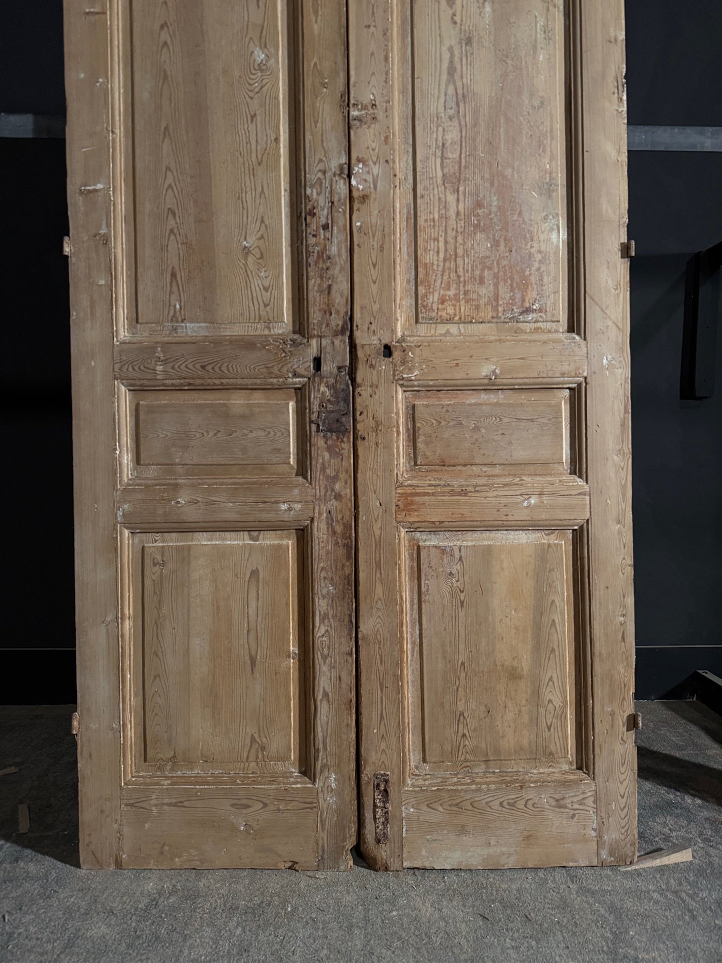 Antique 3 Panel Solid Double Doors - 43.75x96.25 - N421