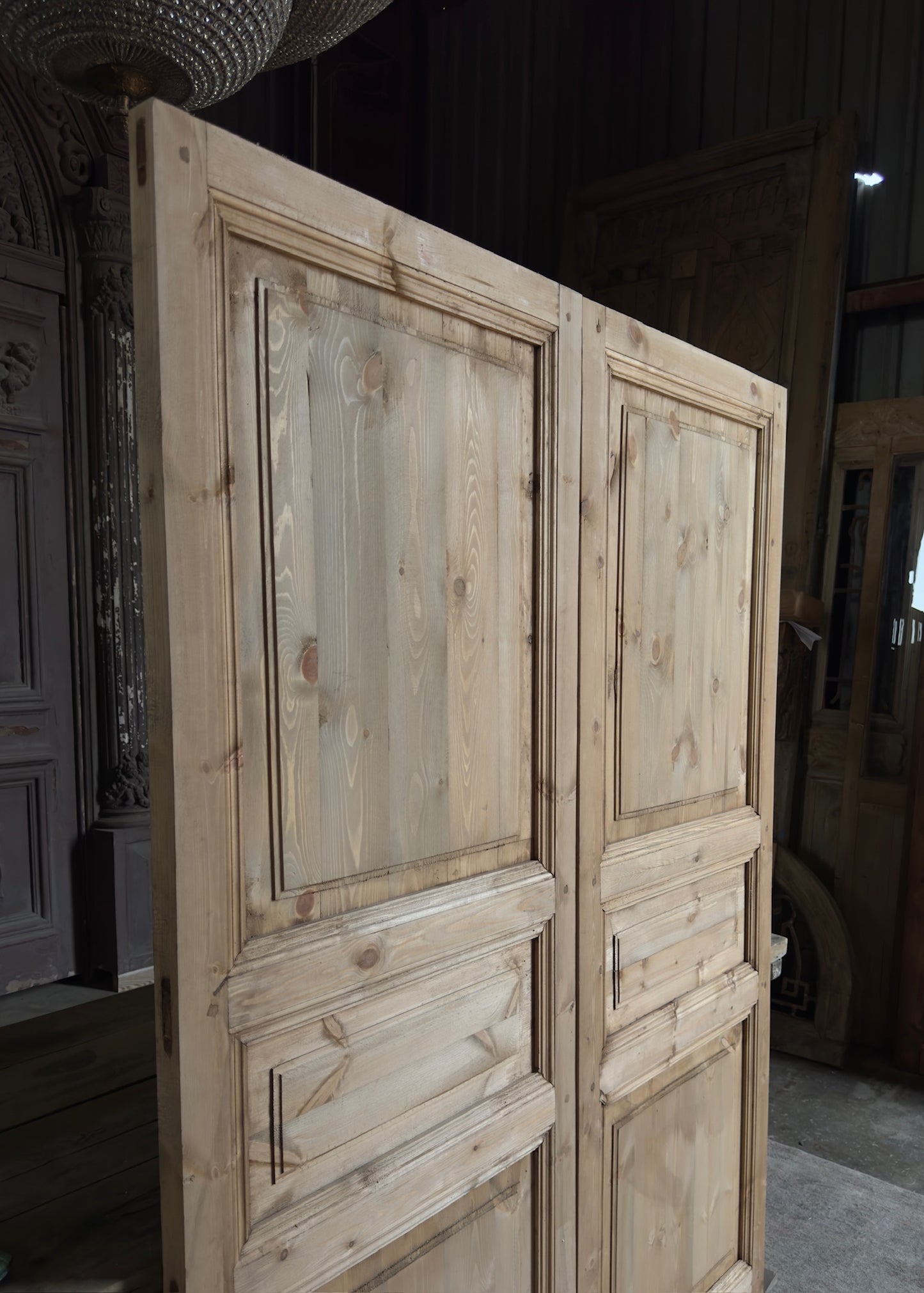 Handcrafted 3 Panel Solid French Doors - 60x80 L15