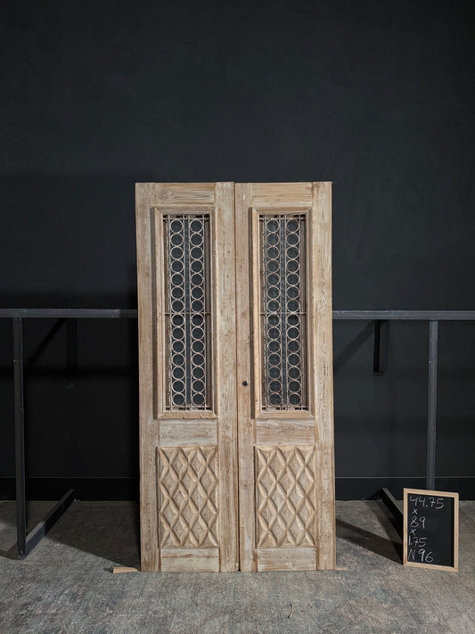 Antique Iron French Doors - 44.75x89 - N96
