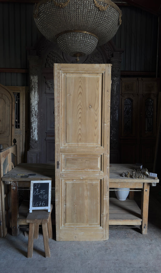 Antique 3 Panel Door - 27x86.75 - L676