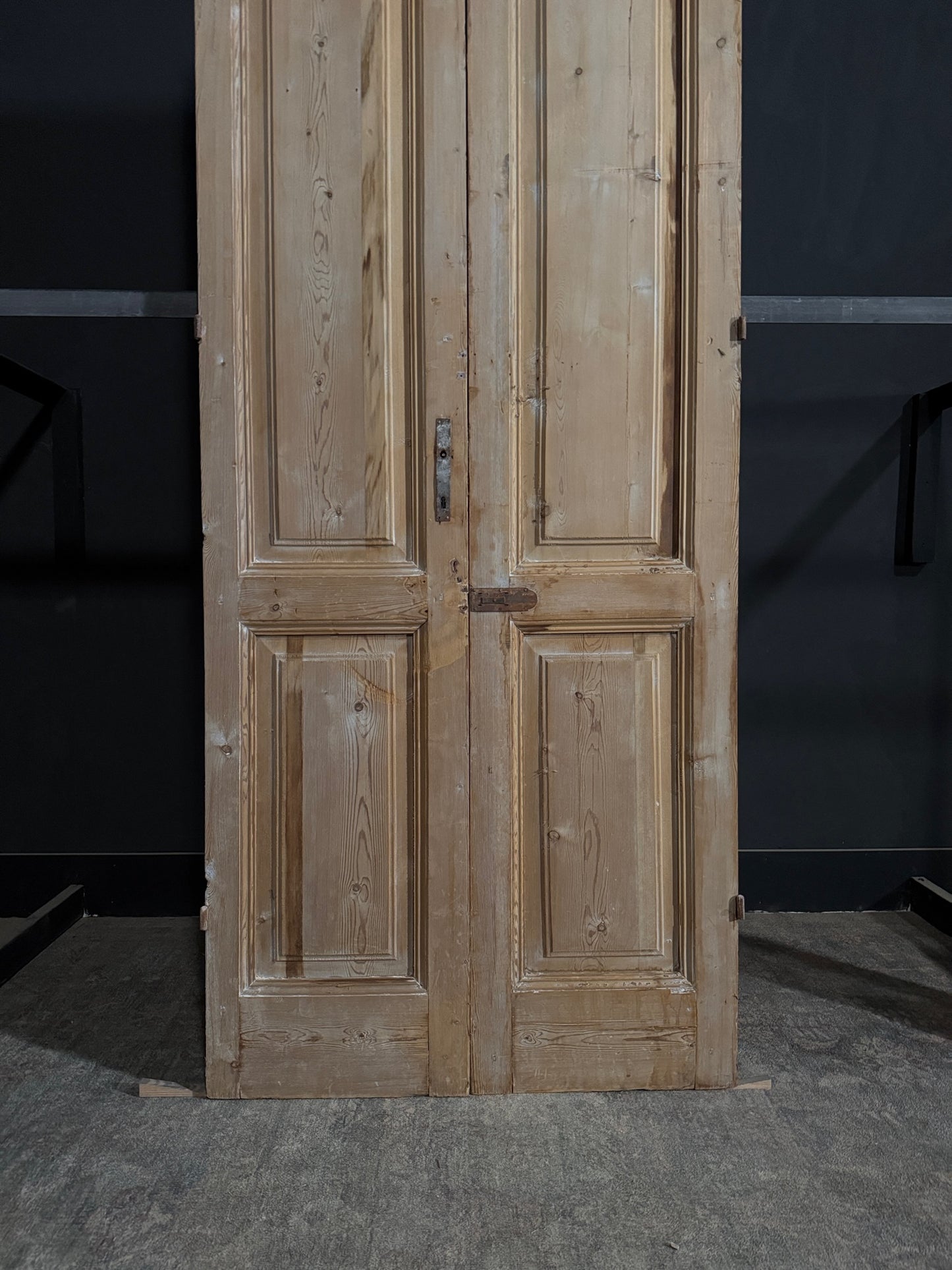 Antique 3 Panel Solid Double Doors - 39.5x106.25 - N385