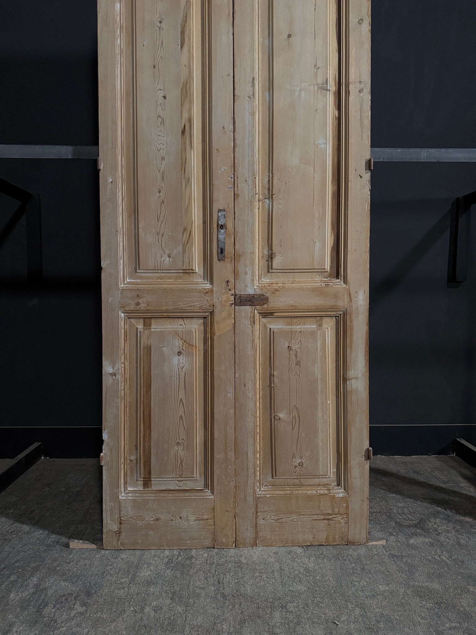 Antique 3 Panel Solid Double Doors - 39.5x106.25 - N385
