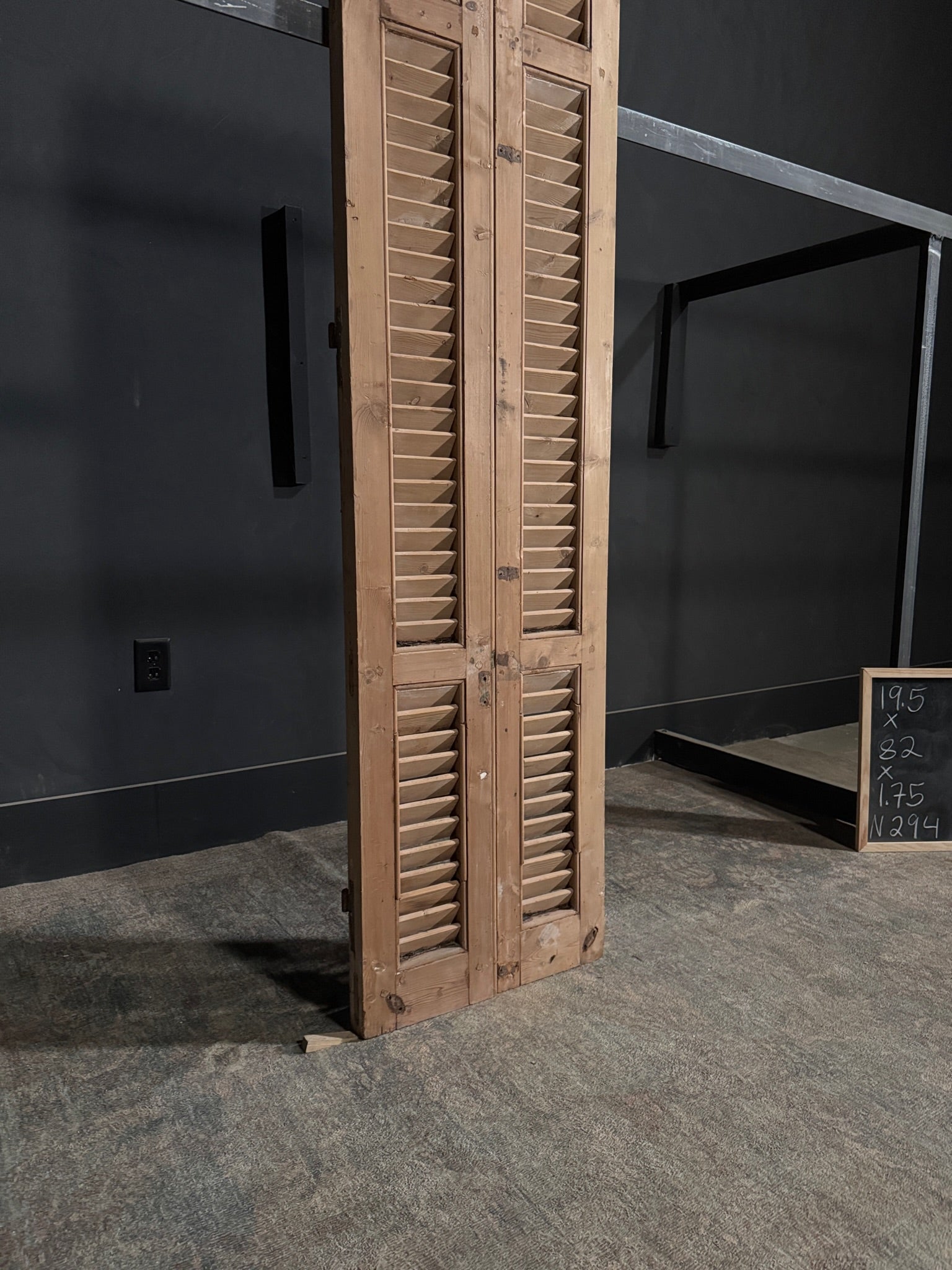 Antique Louvered Double Doors - 19.5x82 - N294