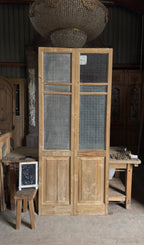 Antique Obscured Glass 3 Lite French Doors - 39.25x92 - L707