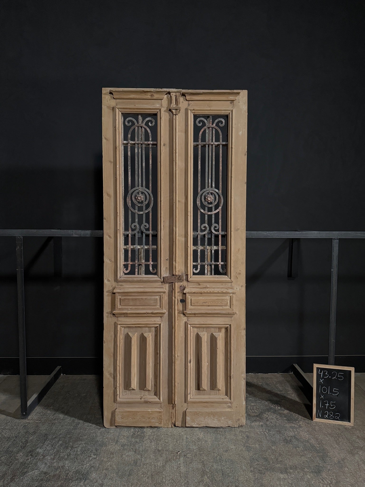 Antique Iron French Doors - 43.25x101.5 - N282