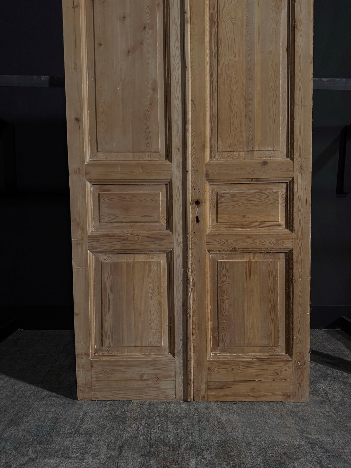 Antique Iron 3 Panel Double Doors - 43.75x85.75 - N22