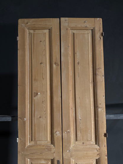 Antique 3 Panel Solid Double Doors - 34.75x99.5 - N599