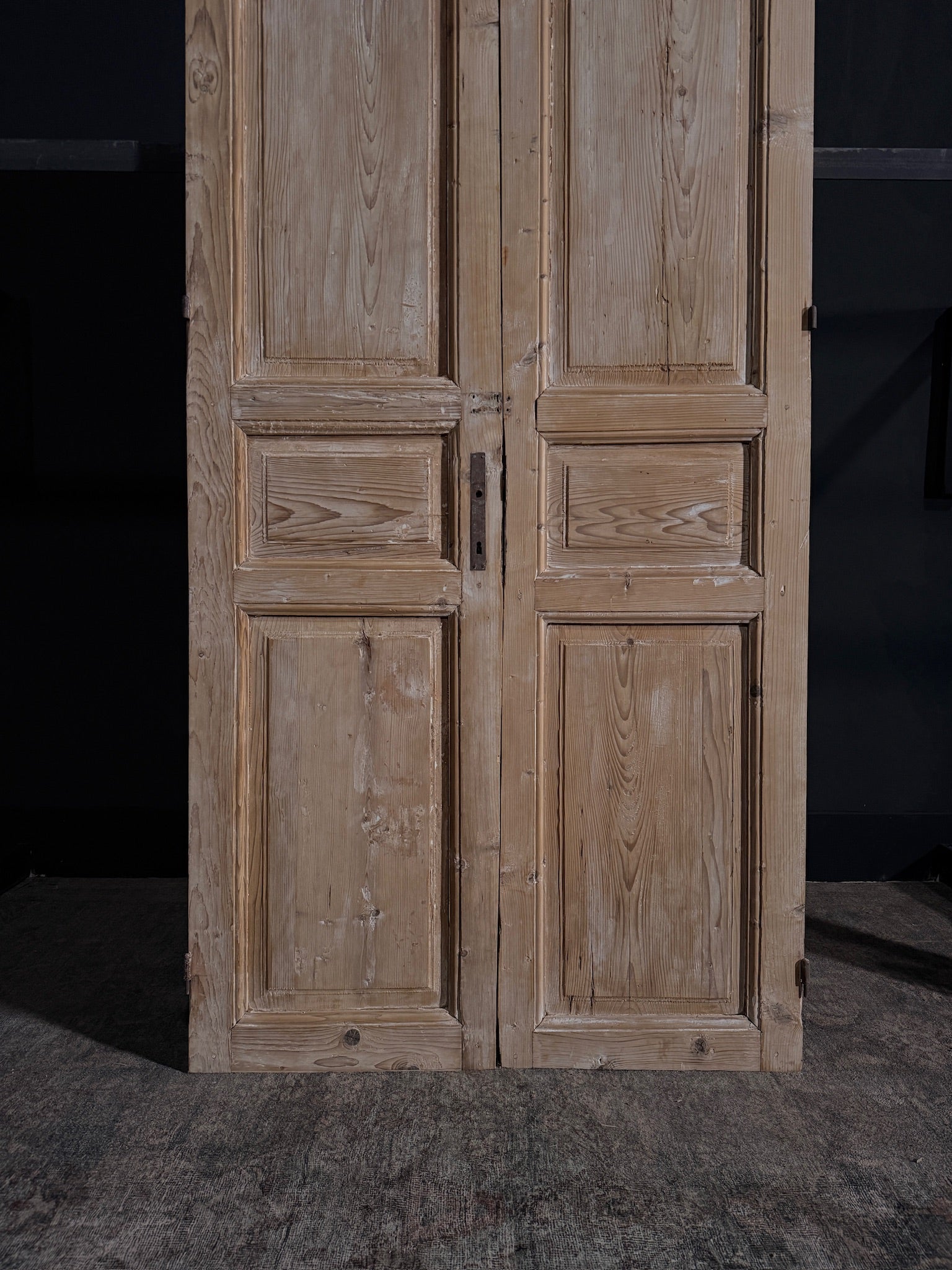 Antique Iron 3 Panel Double Doors - 39.75x94.5 - N10
