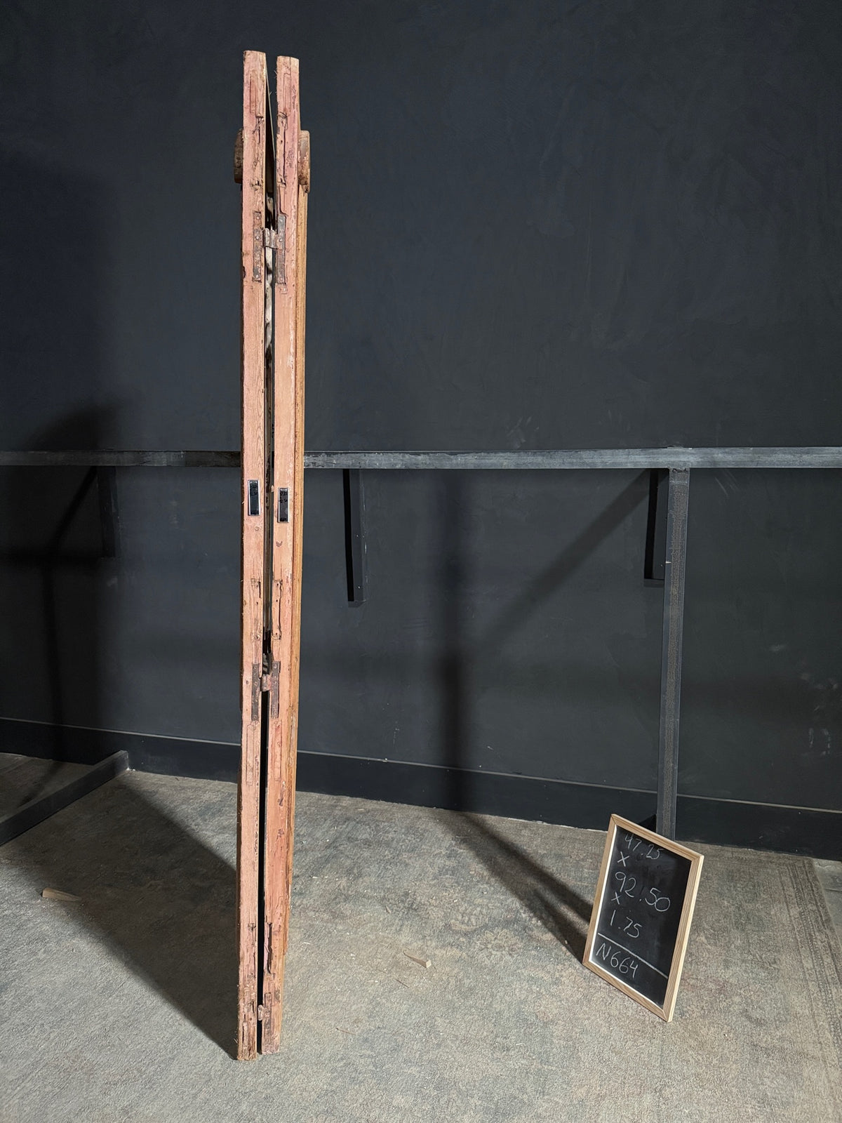Antique Carved Iron French Doors - 47.25x92.5 - N664