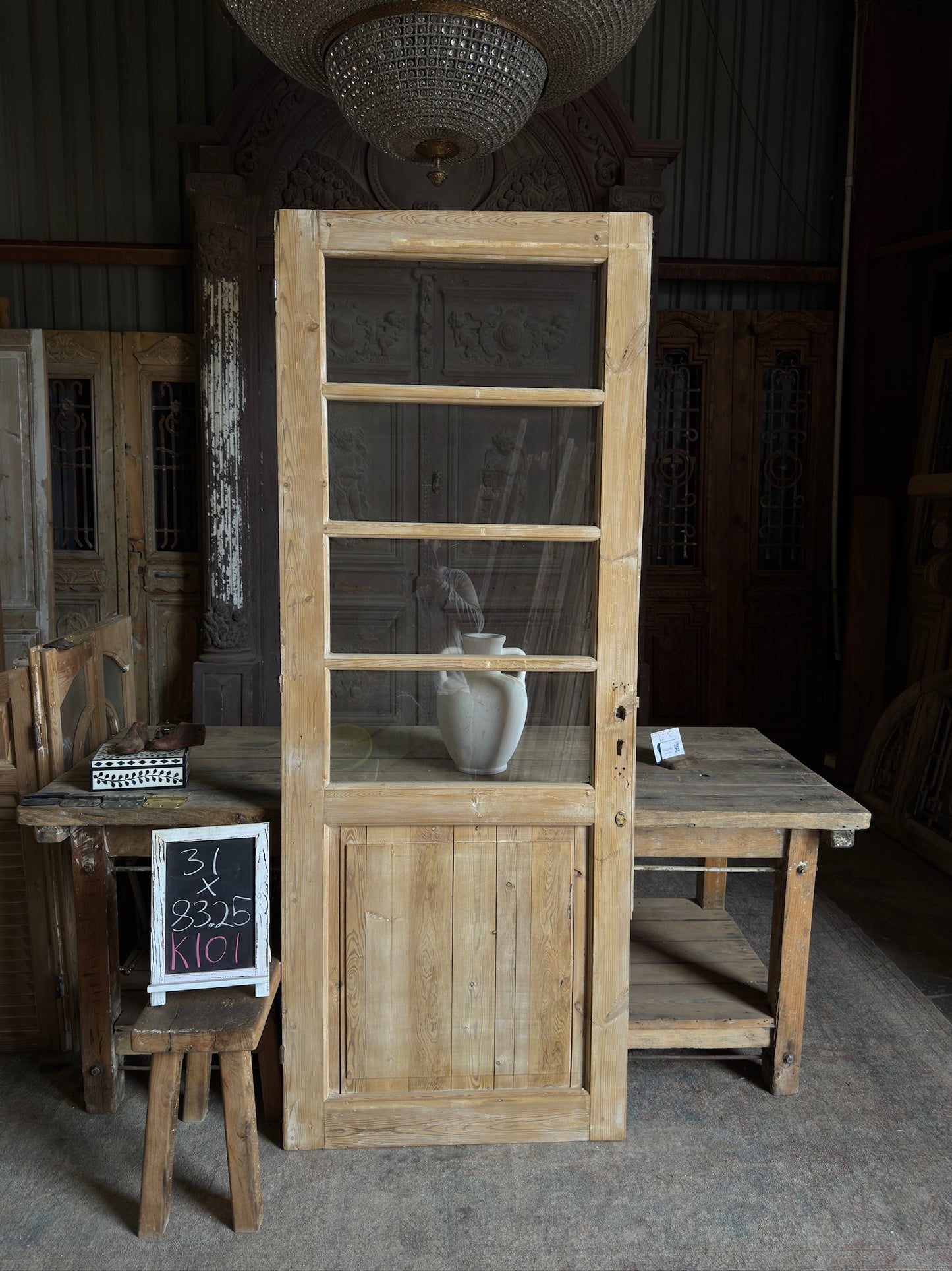 4 Lite Antique Glass Single Door - 31x83.25 K101
