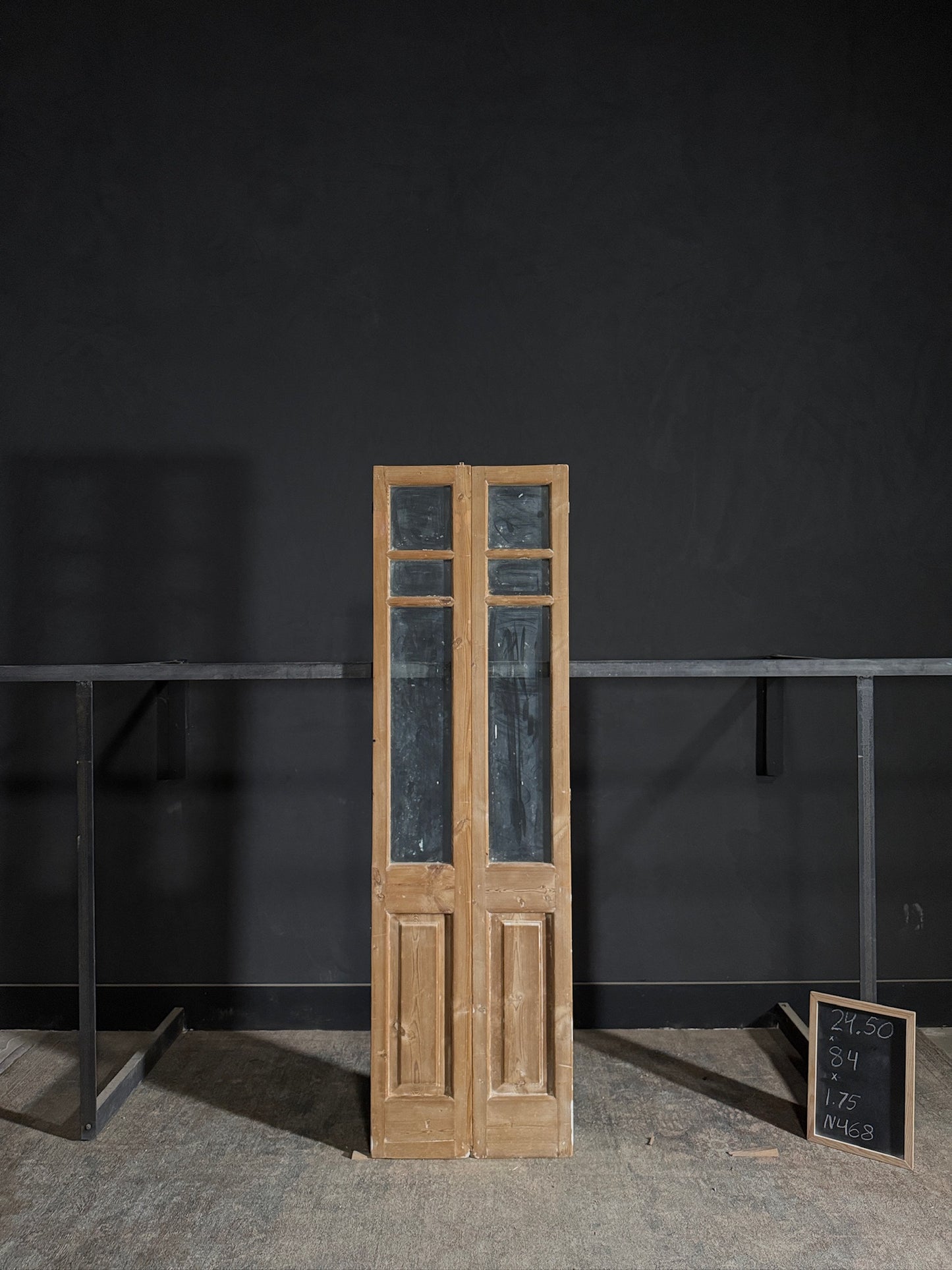 Antique Glass 3 Lite French Doors - 24.5x84 - N468