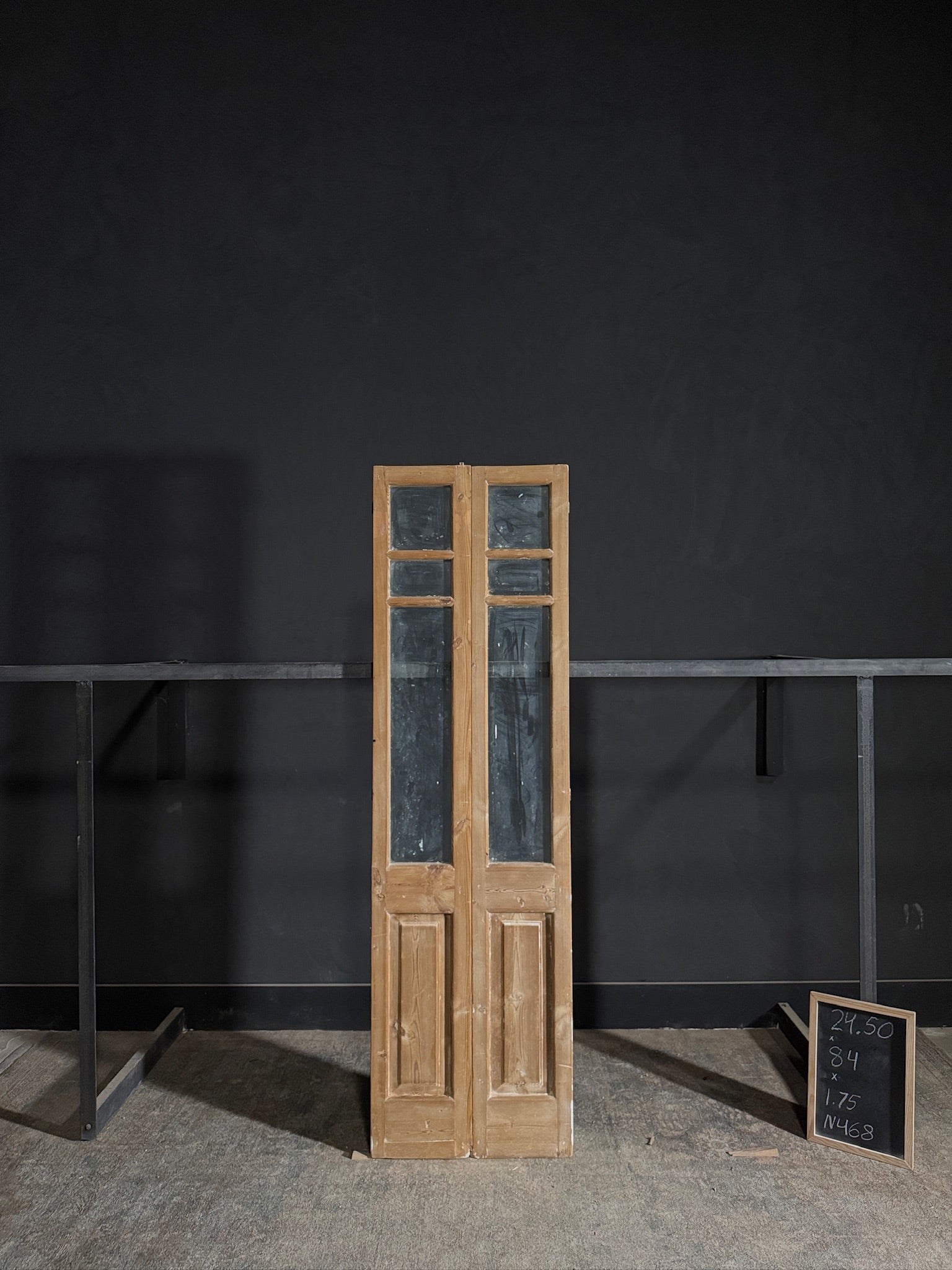 Antique Glass 3 Lite French Doors - 24.5x84 - N468