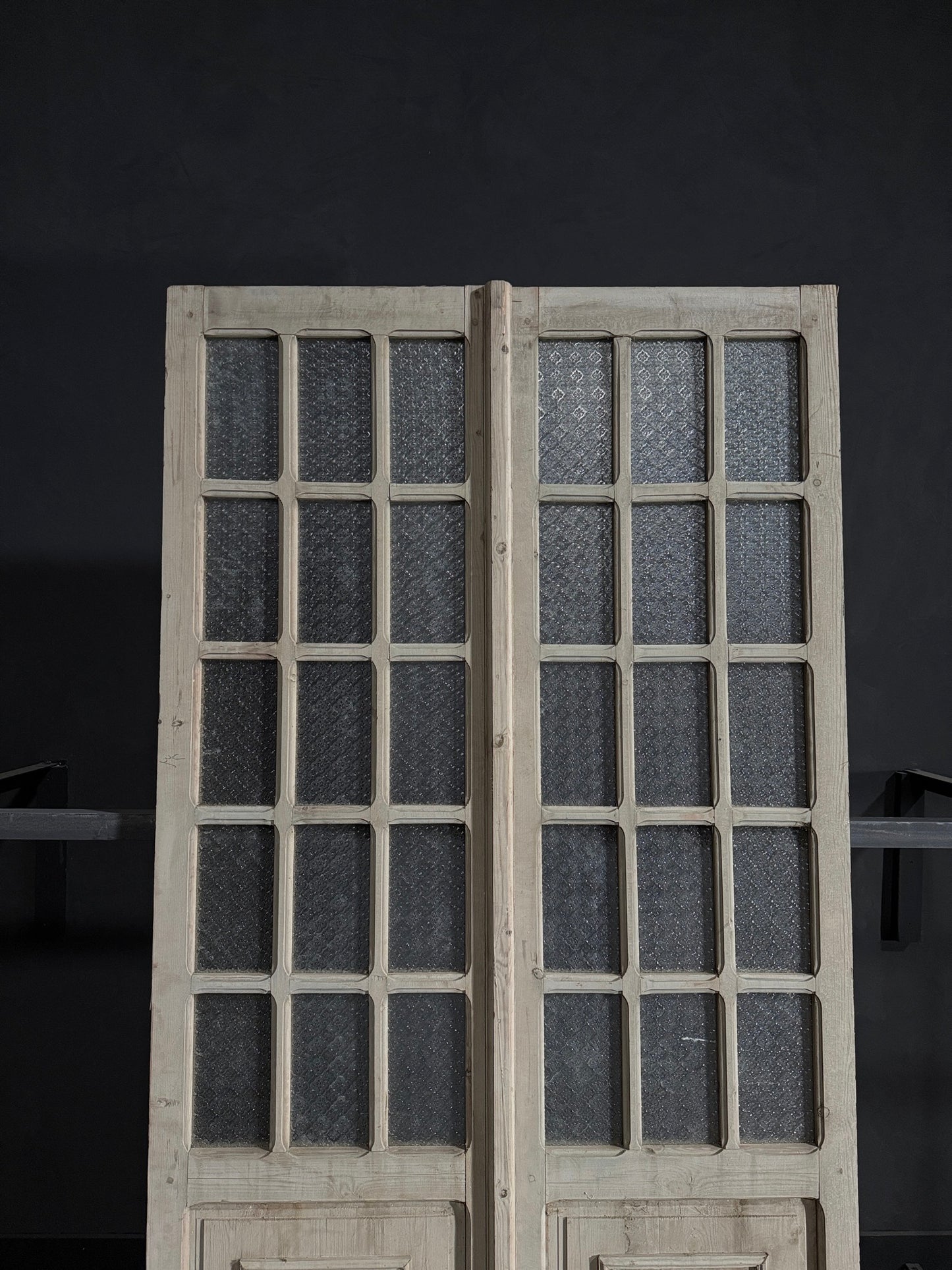 Antique Obscured Glass 7 Lite French Doors - 51.25x100.5 - N59