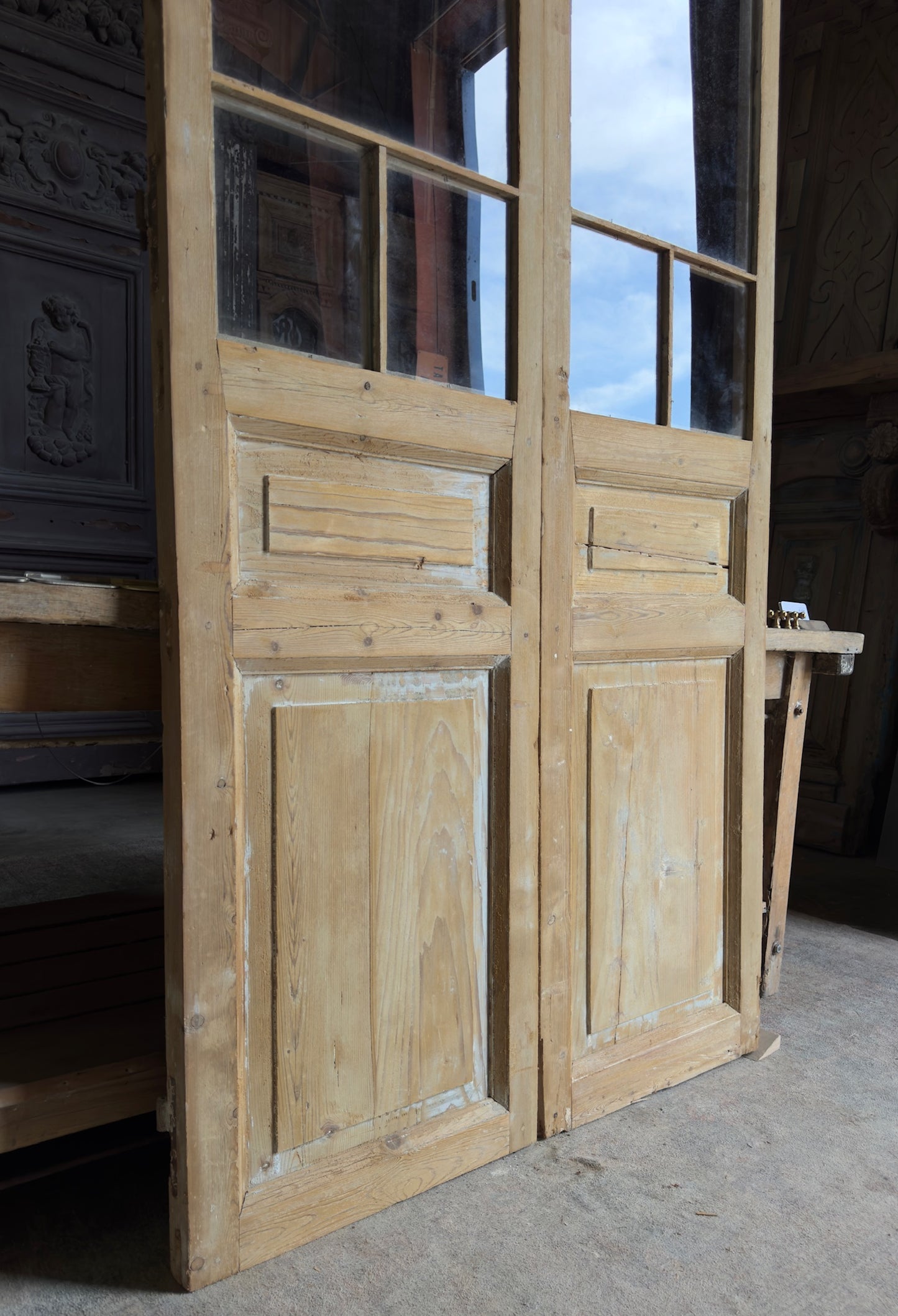Antique Glass 5 Lite French Doors - 44x92.5 - L542