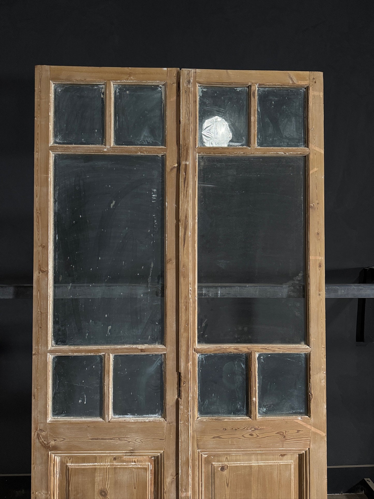 Antique Glass 5 Lite French Doors - 44.25x93 - N491