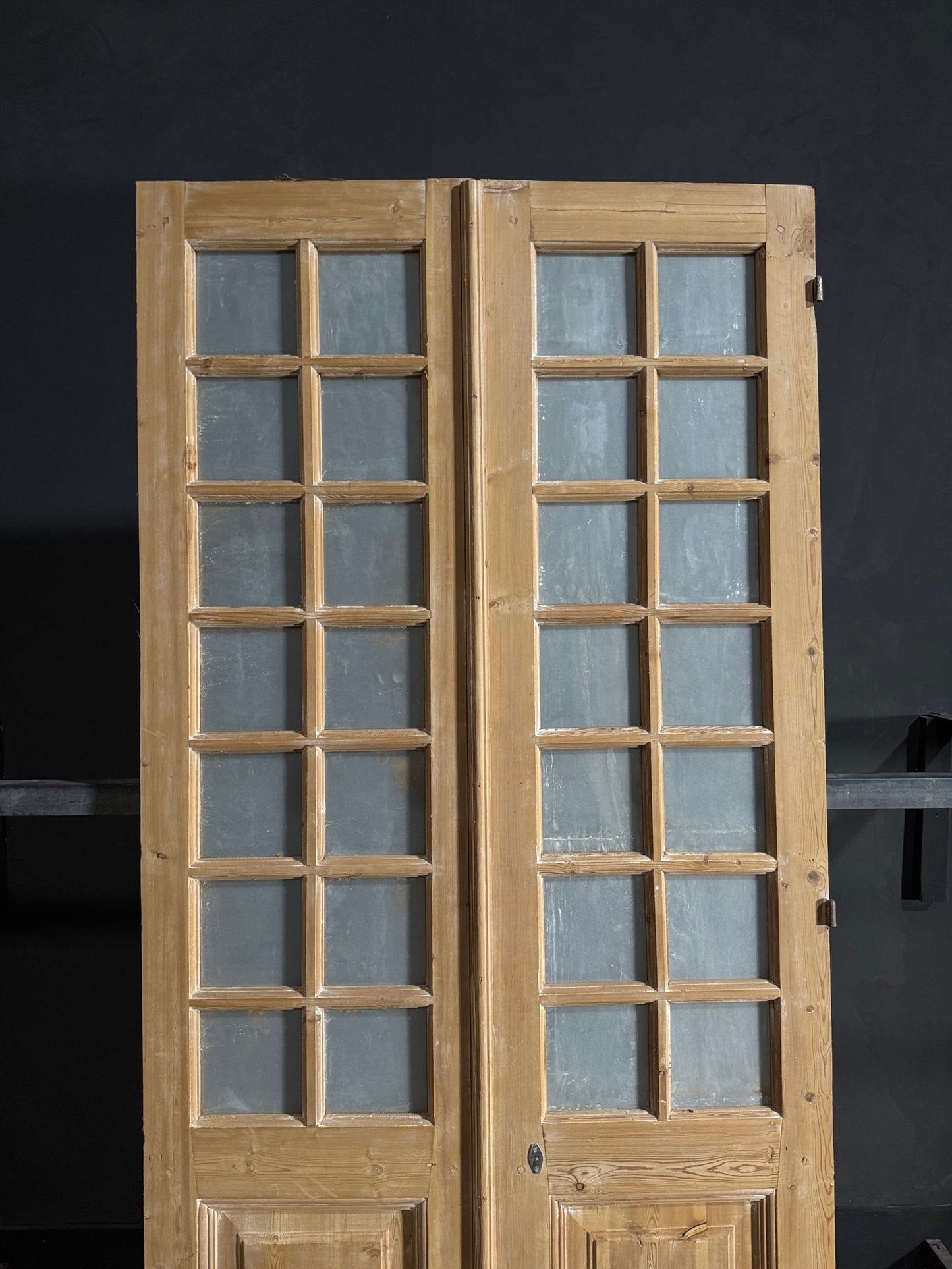 Antique Glass 16 Lite French Doors - 43.25x98.25 - N626