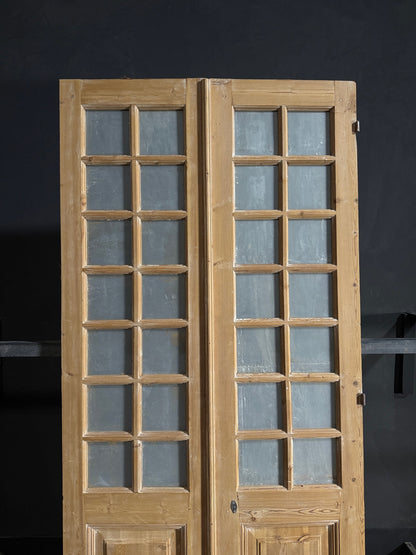 Antique Glass 16 Lite French Doors - 43.25x98.25 - N626