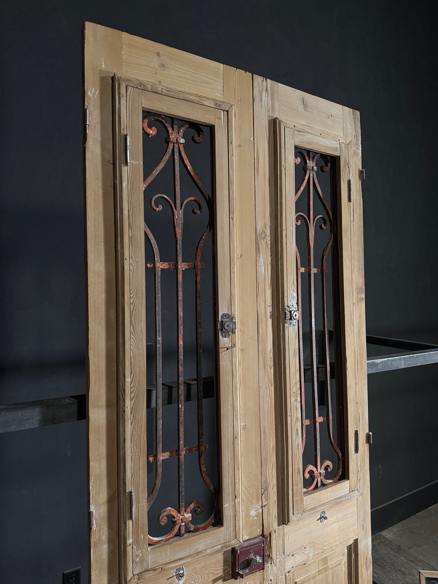 Antique Iron French Doors - 39.25x96.5 - N508