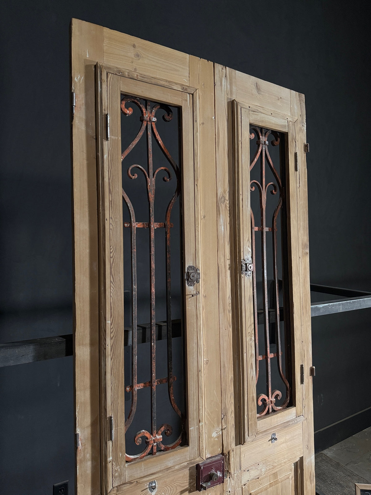 Antique Iron French Doors - 39.25x96.5 - N508