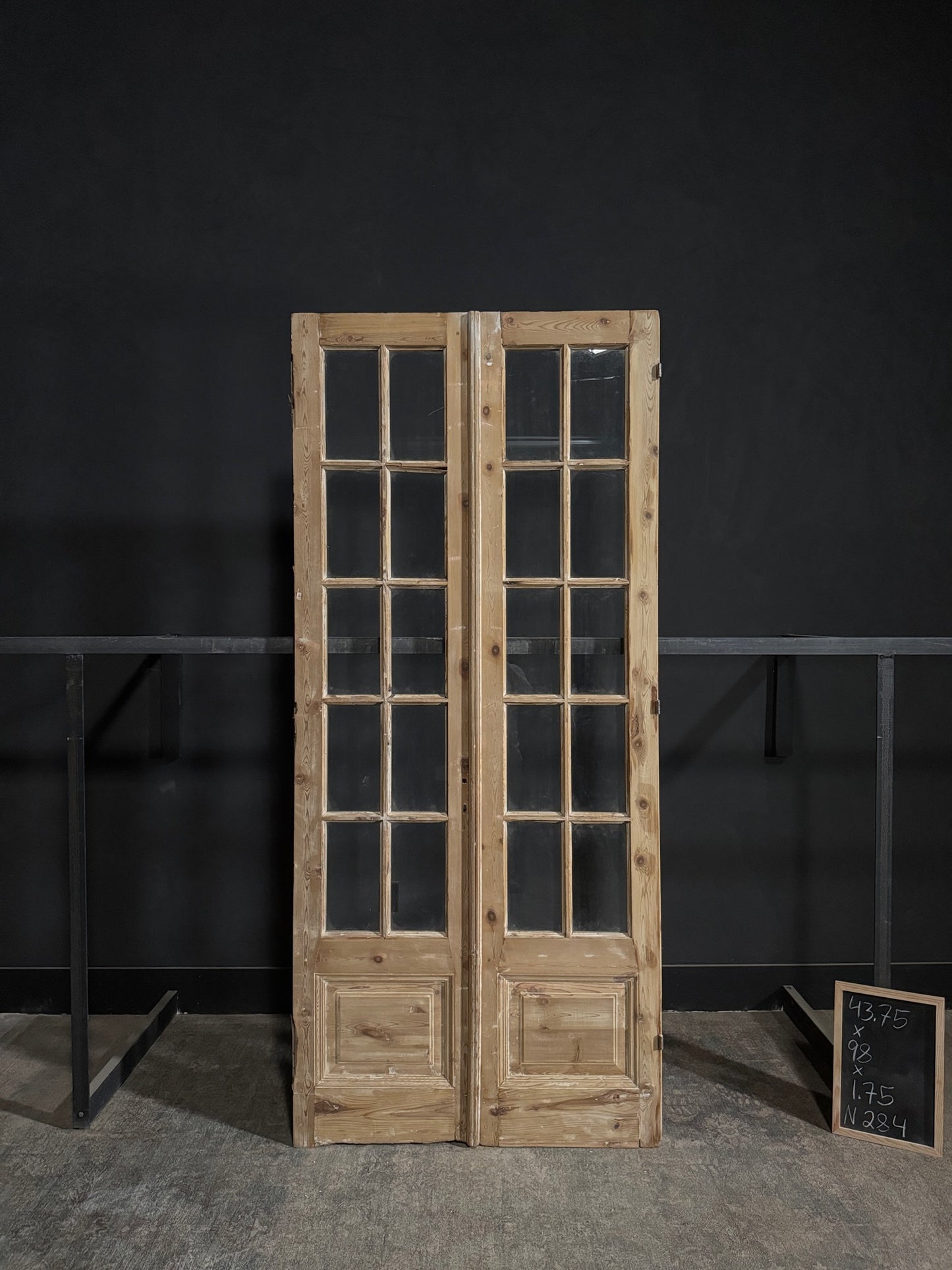 Antique Glass 10 Lite French Doors - 43.75x98 - N284