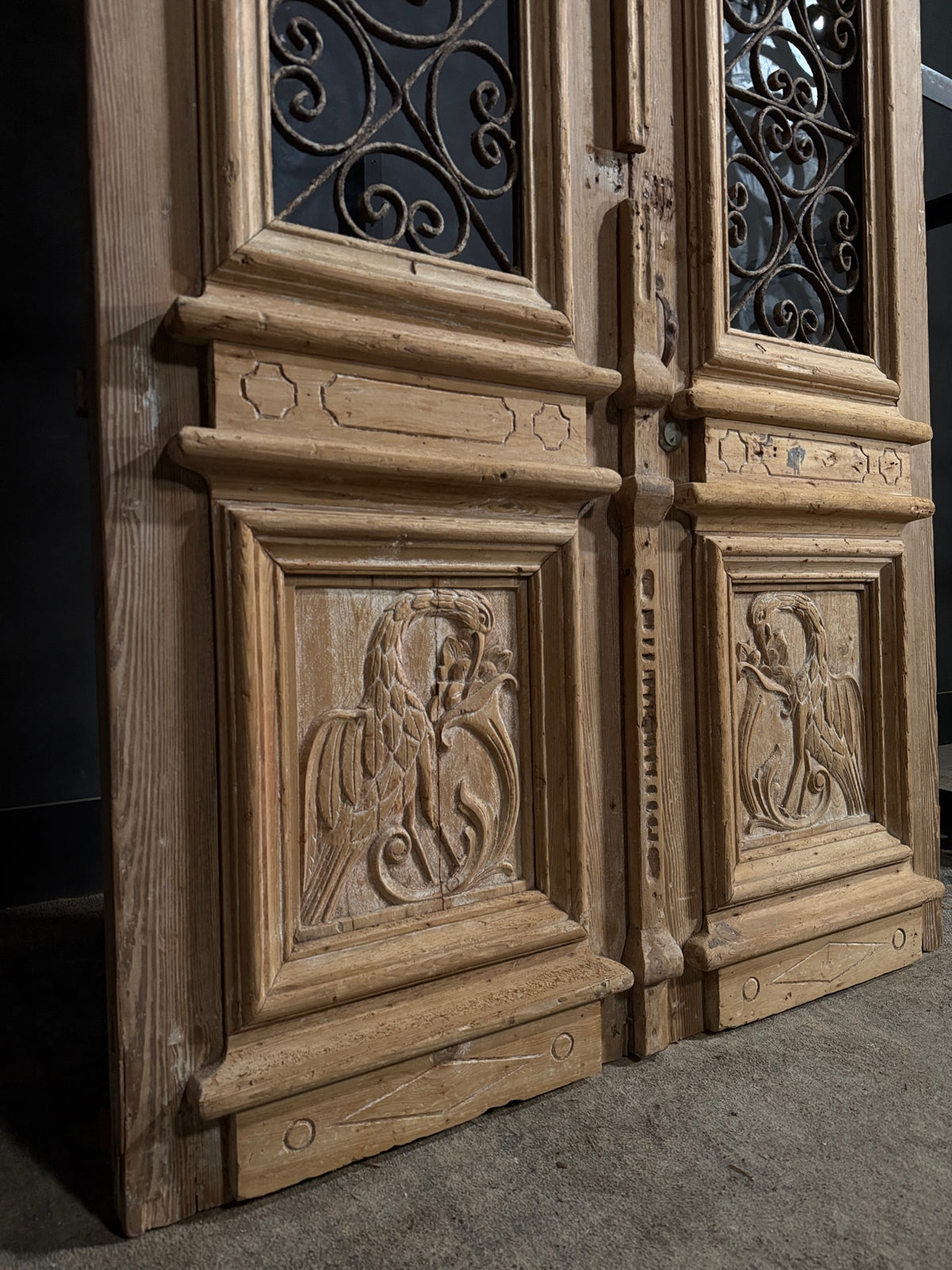 Antique Carved Iron French Doors - 51x95 - N695