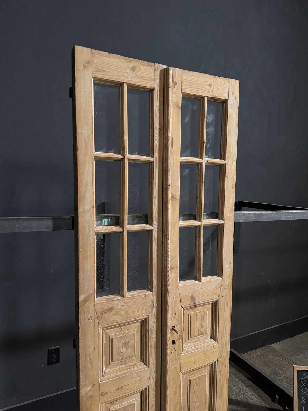Antique Glass 3 Lite French Doors - 30.5x84 - N690