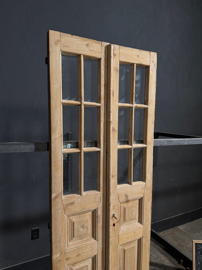 Antique Glass 3 Lite French Doors - 30.5x84 - N690