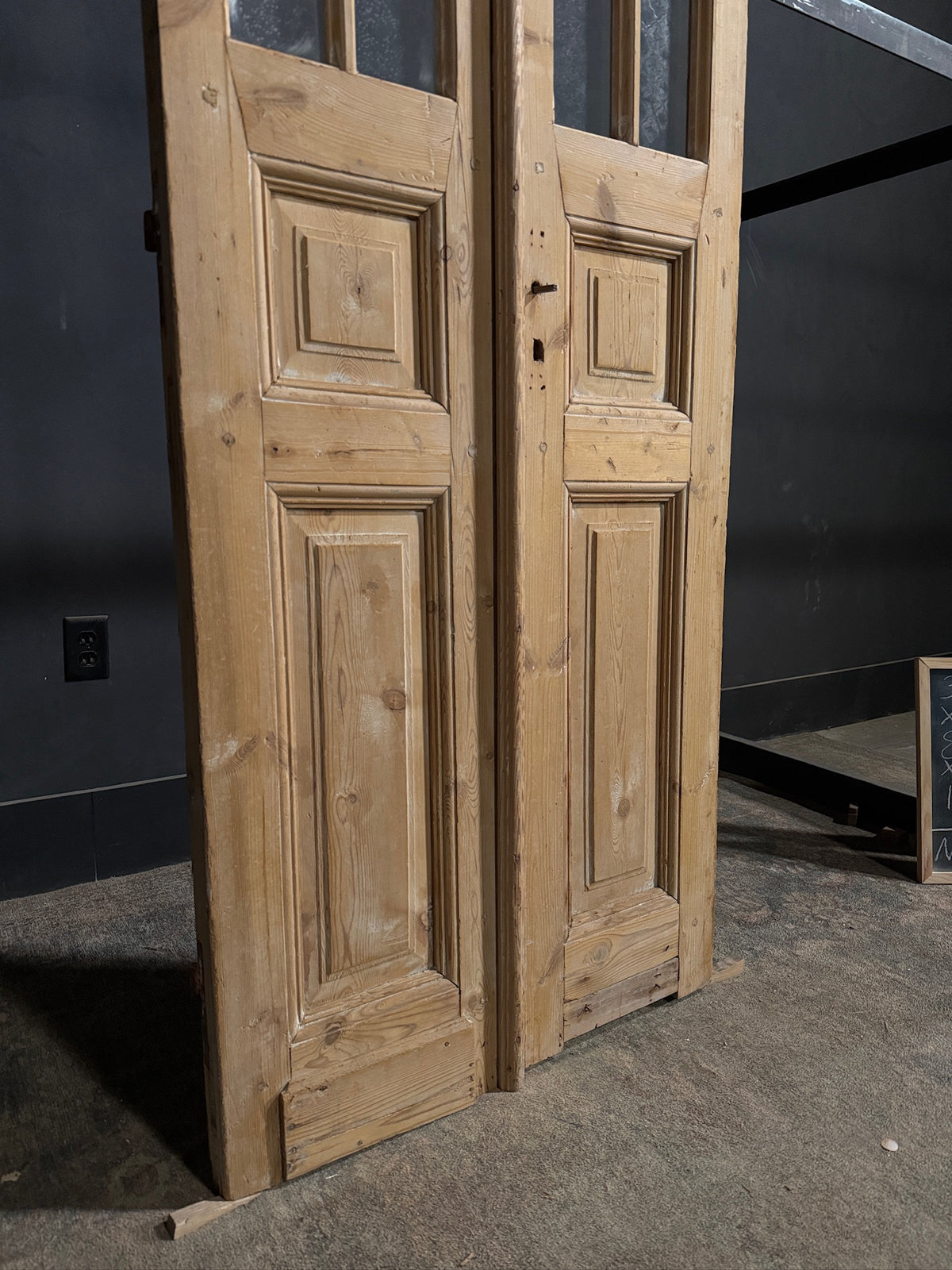 Antique Glass 3 Lite French Doors - 30.5x84 - N690