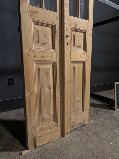 Antique Glass 3 Lite French Doors - 30.5x84 - N690