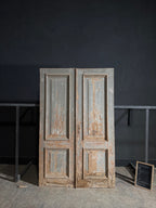 Antique 2 Panel Solid Double Doors - 55.5x87 - N645