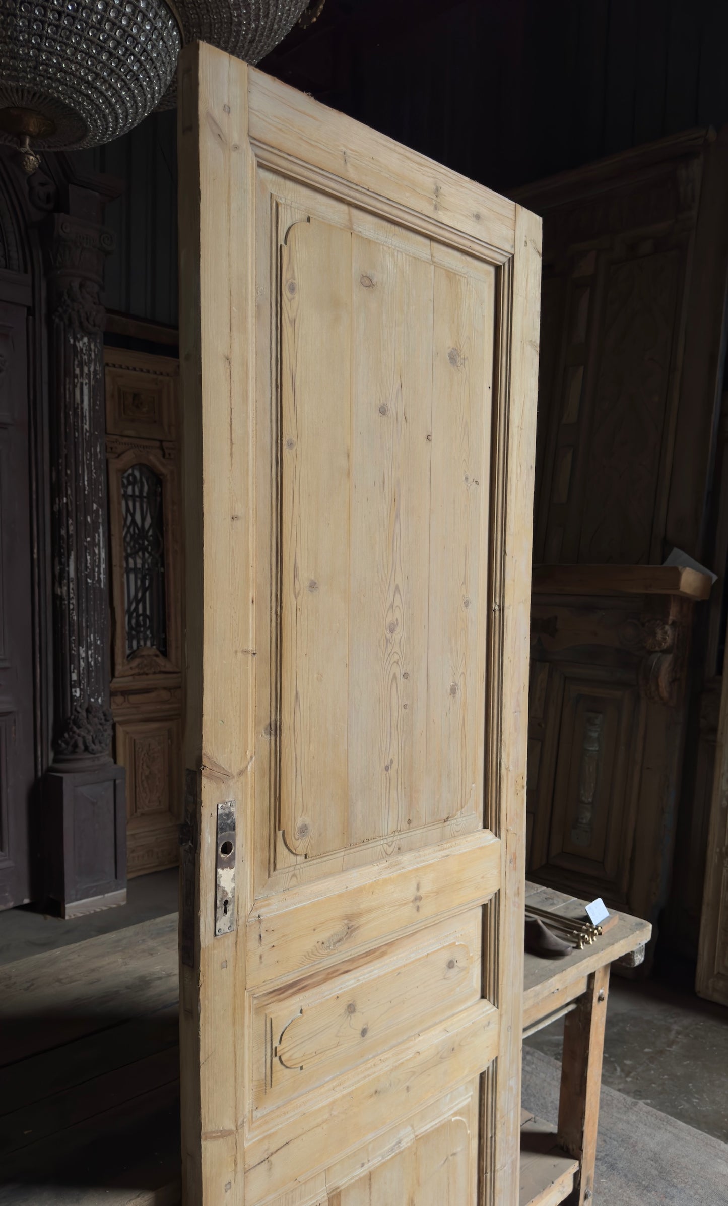 3 Panel Single Solid Antique Door - 29.5x89.5 - L168