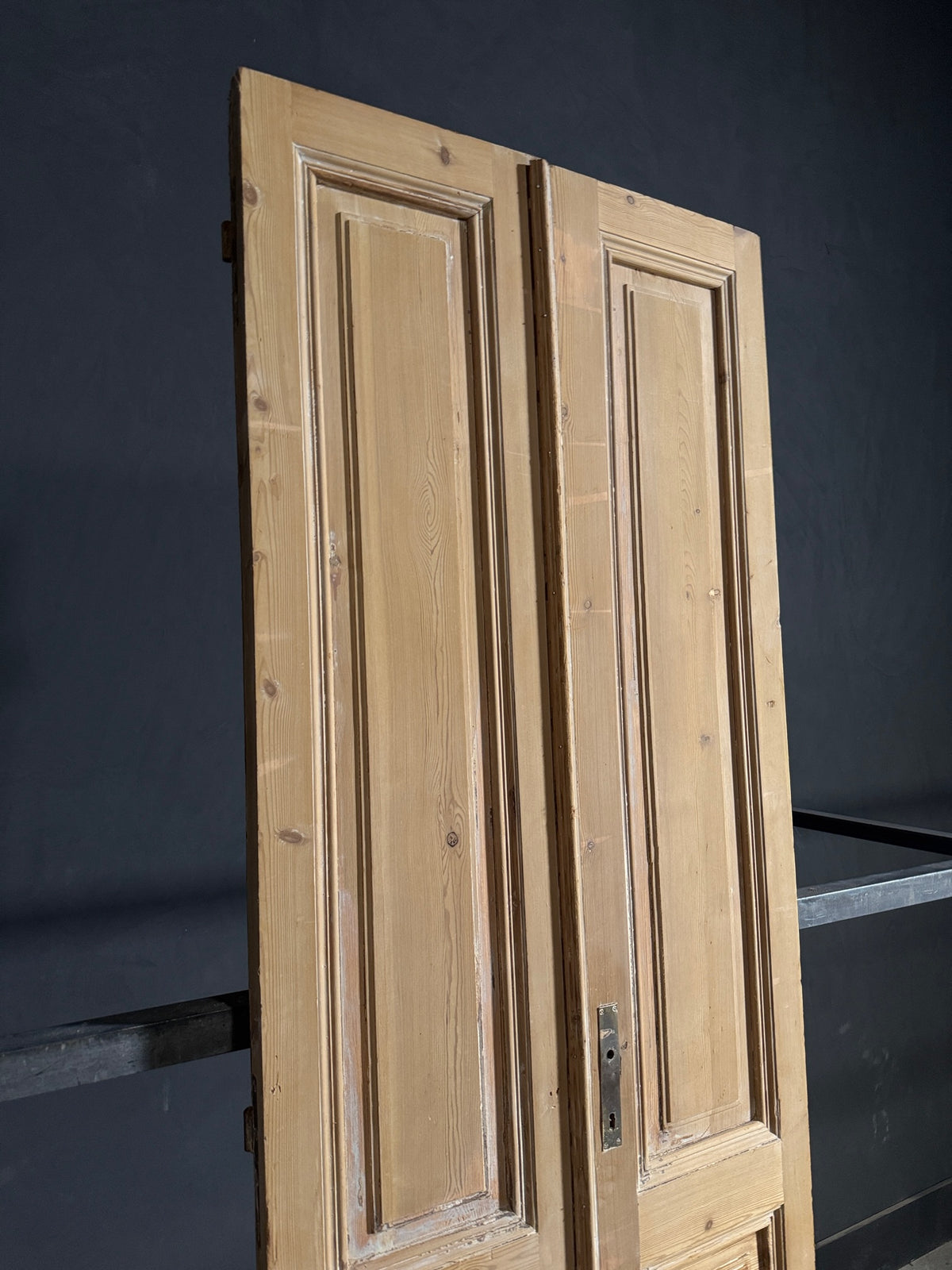 Antique 3 Panel Solid Double Doors - 33.5x103 - N653