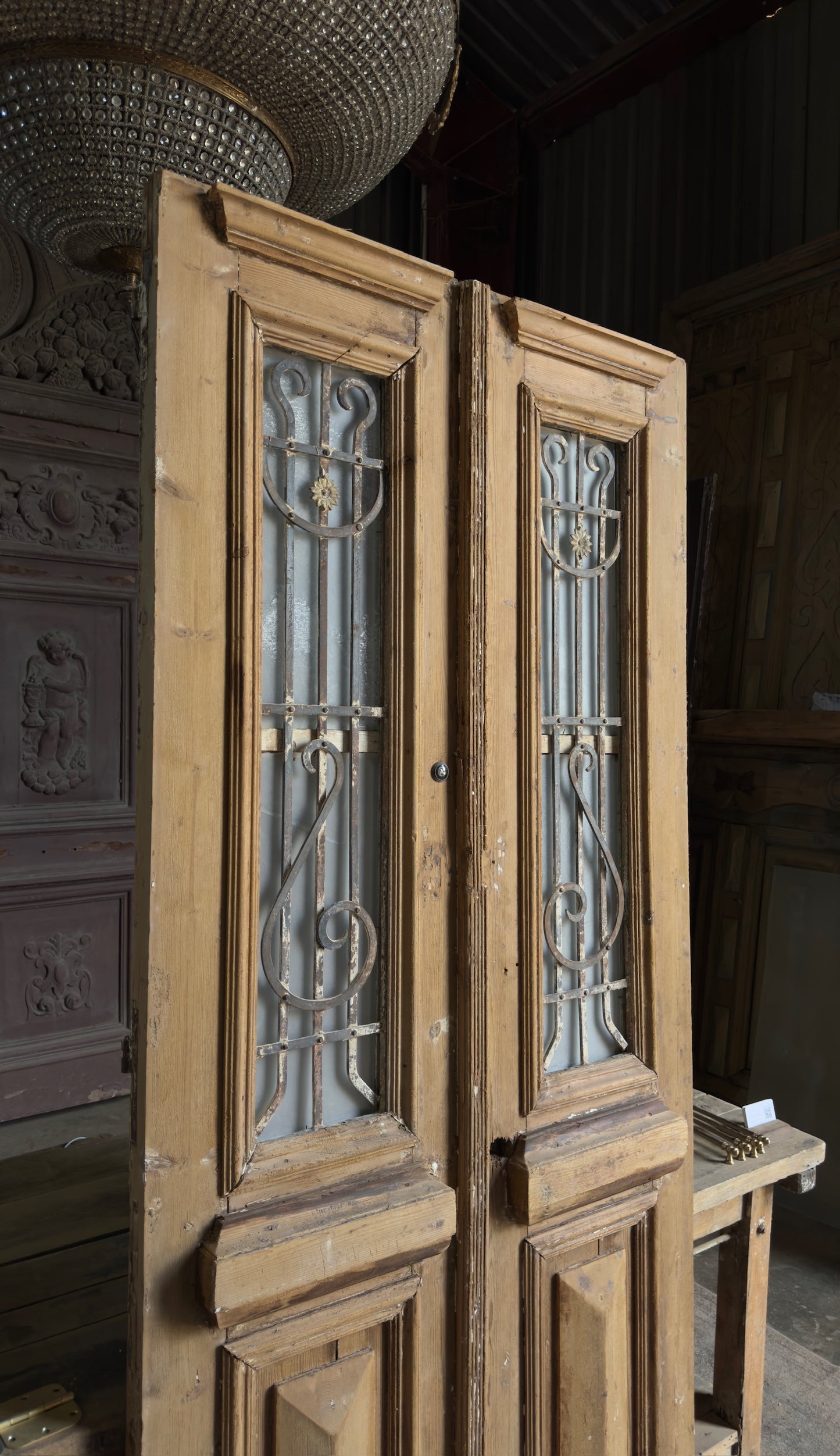 Antique Iron French Doors - 39x89.5 - L573