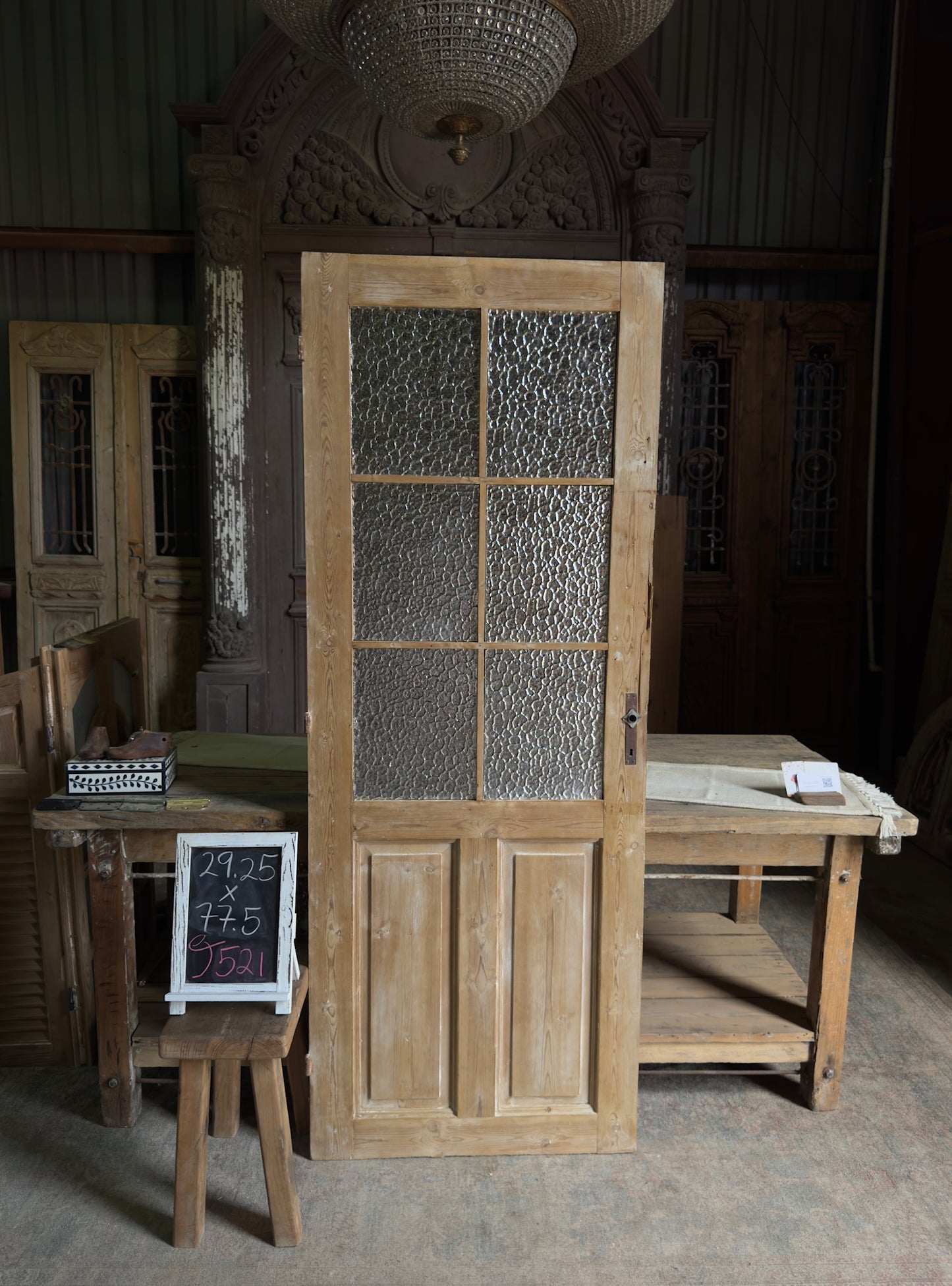 6 Lite Antique Glass Single Door - 29.25x77.5 J521