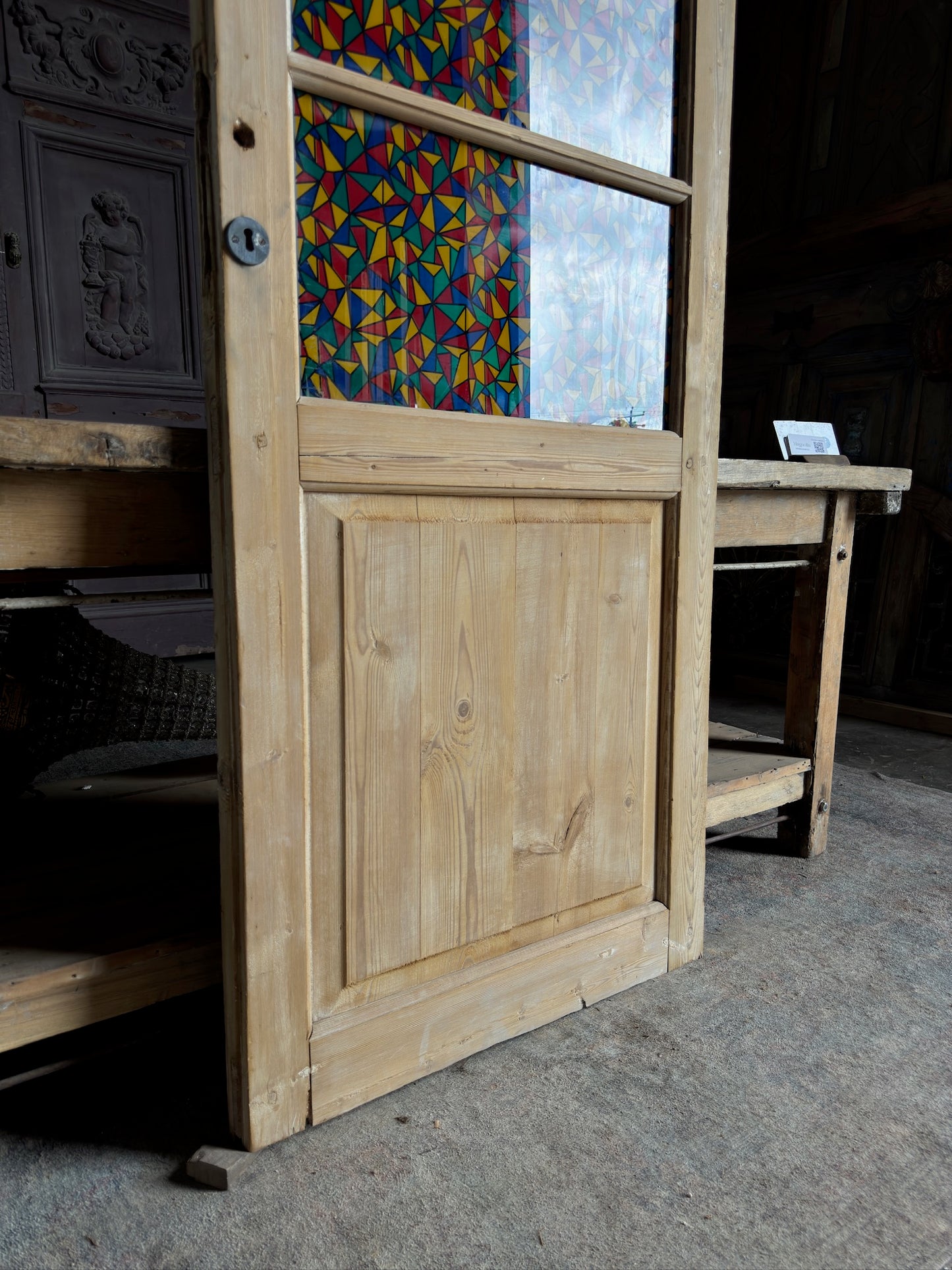 4 Lite Antique Glass Single Door - 35x91 K172