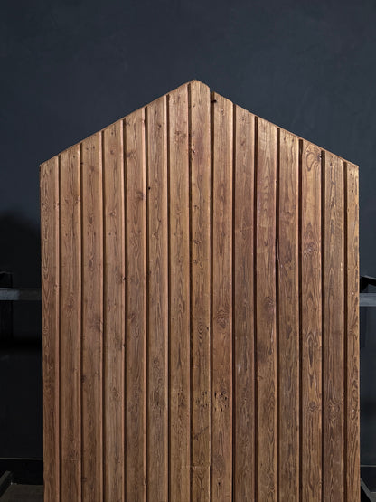 Antique Gothic Geometric Paneled Entry Double Doors - 54.5x96 - N748