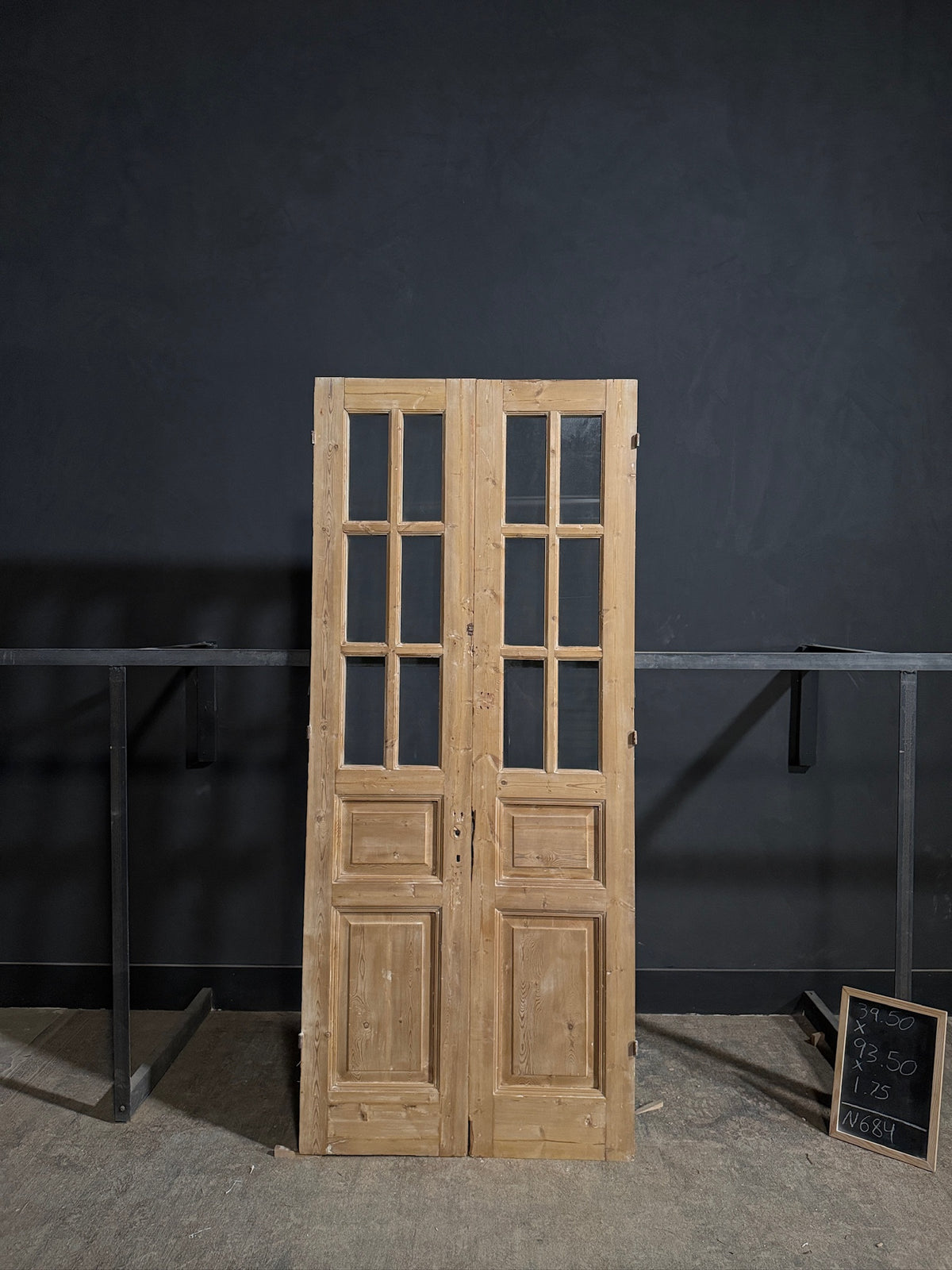 Antique Glass 6 Lite French Doors - 39.5x93.5 - N684