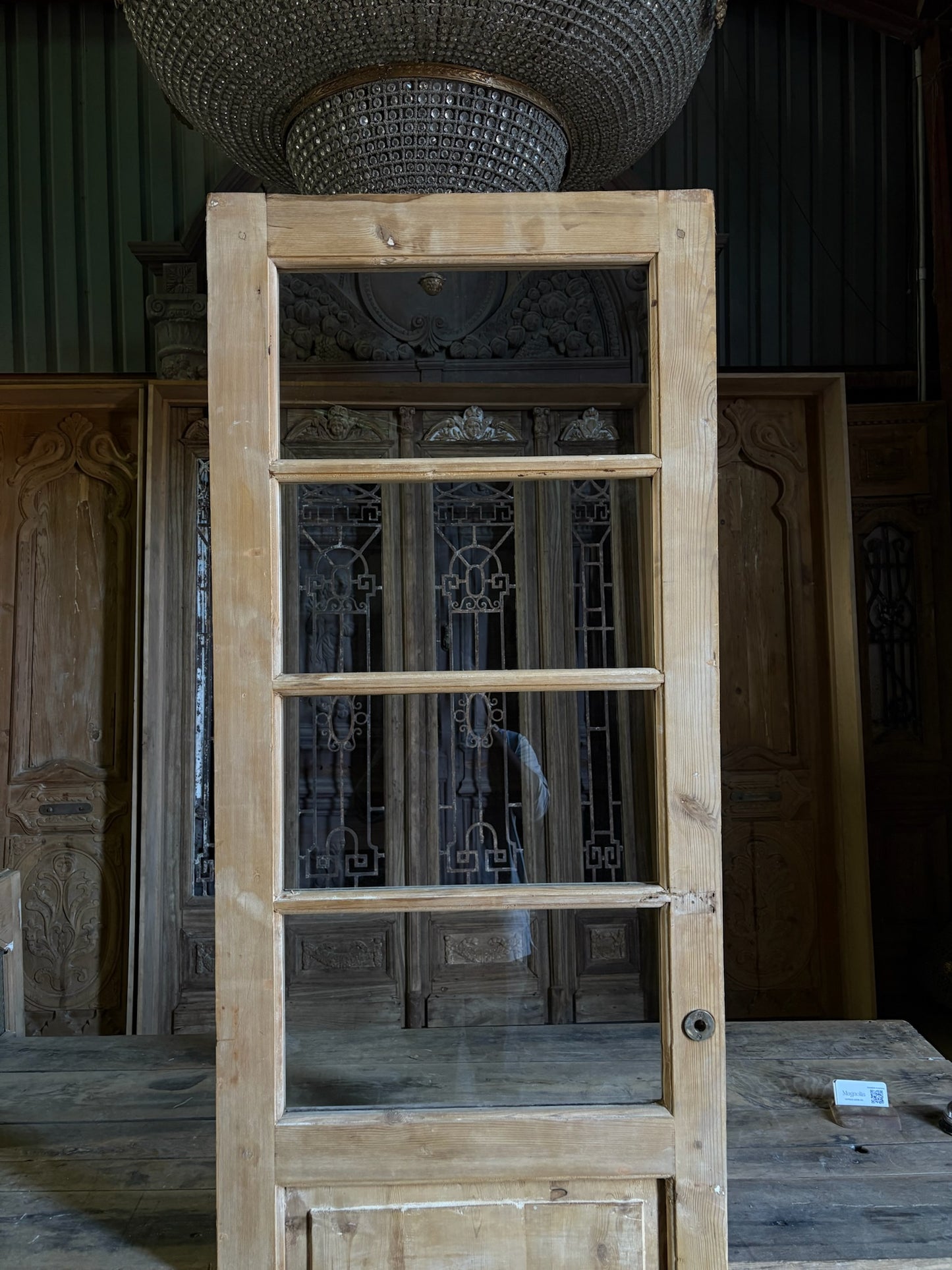 4 Lite Antique Glass Single Door - 27.5x90 - L63
