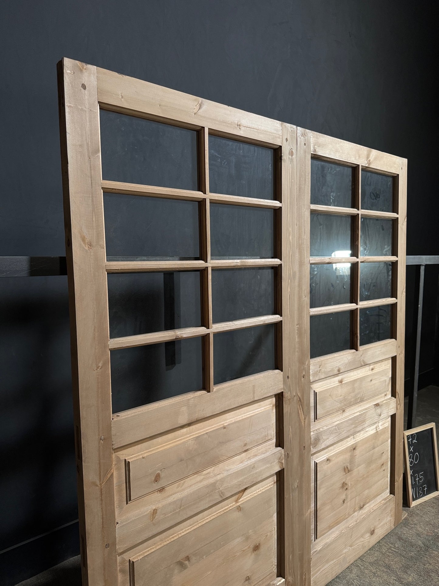 Handcrafted 8 Lite Glass French Doors - 72x80 - N187