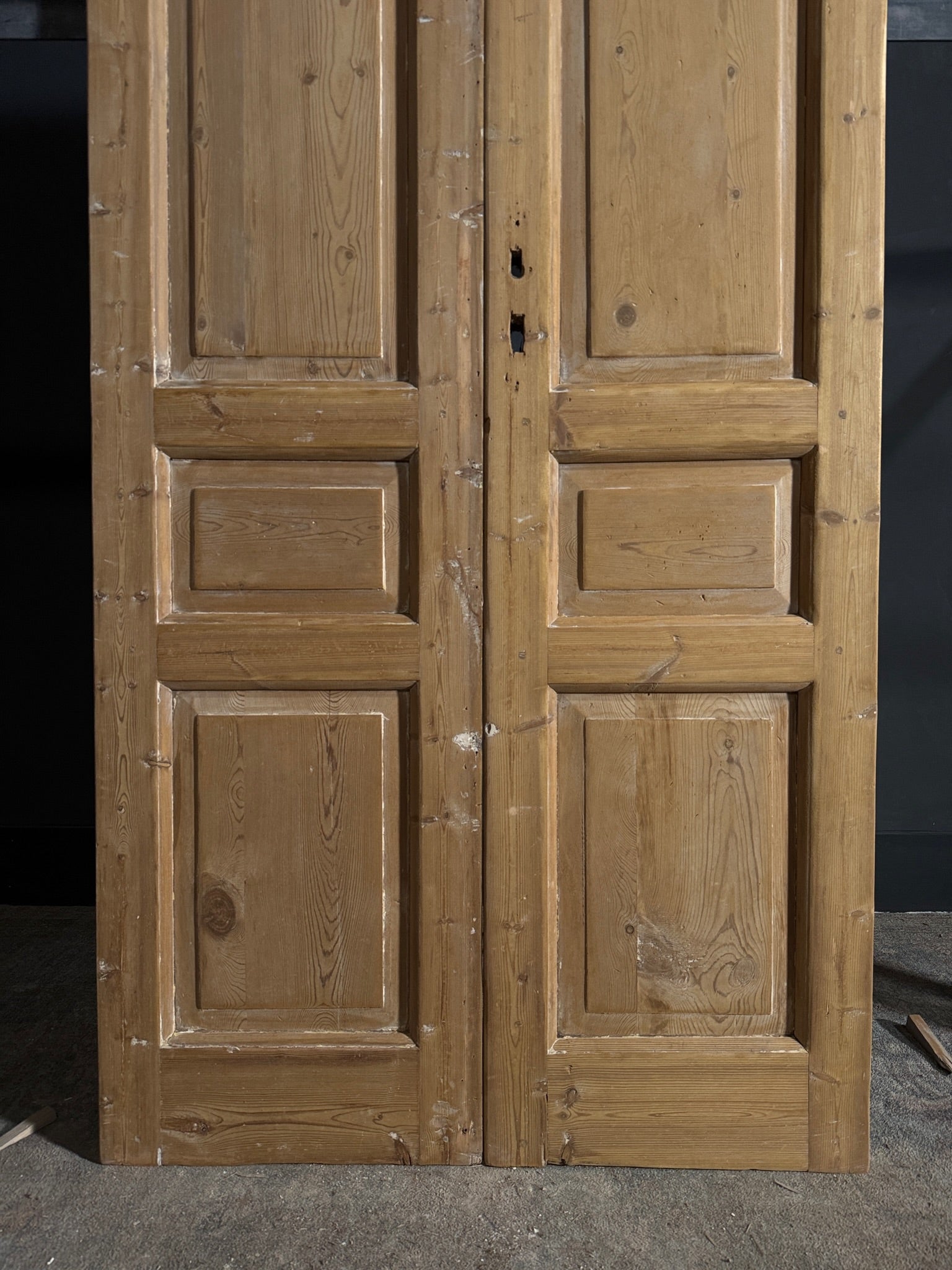 Antique 3 Panel Solid Double Doors - 39.5x92.5 - N622