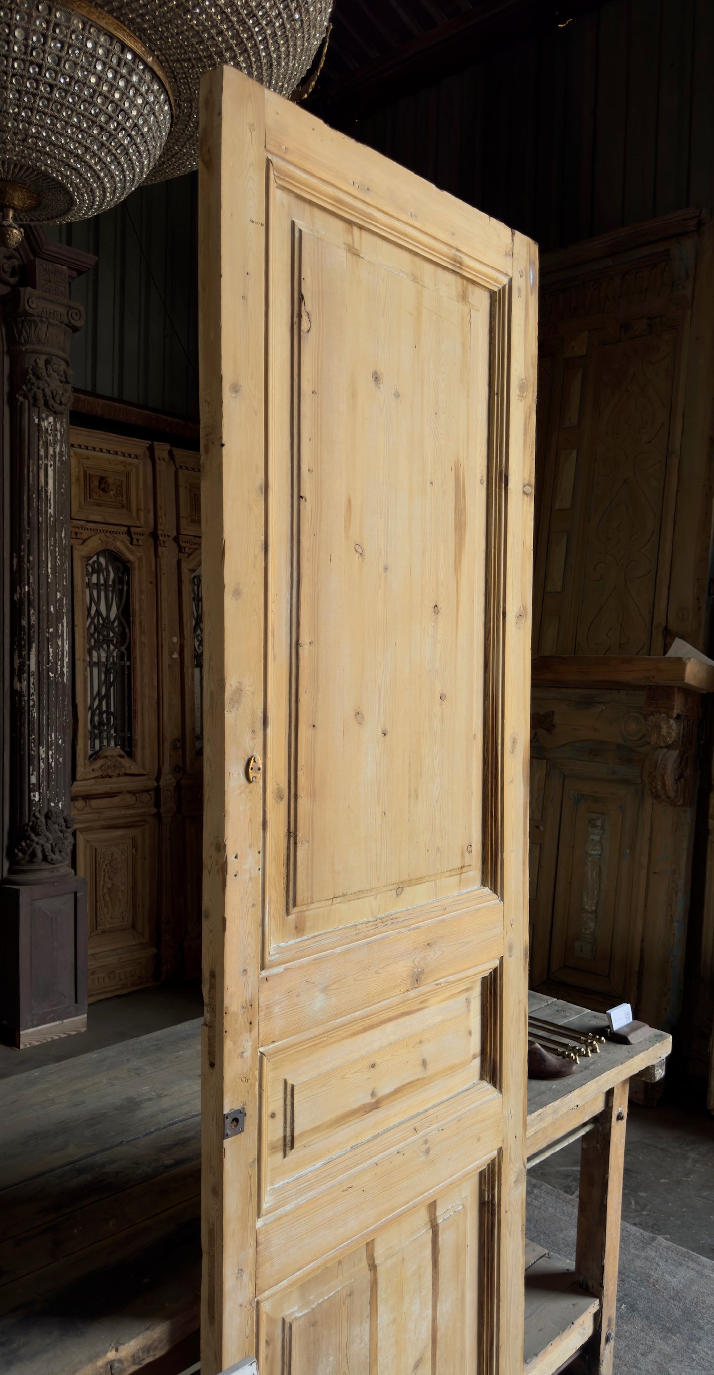 3 Panel Single Solid Antique Door - 27x92.5 - L182