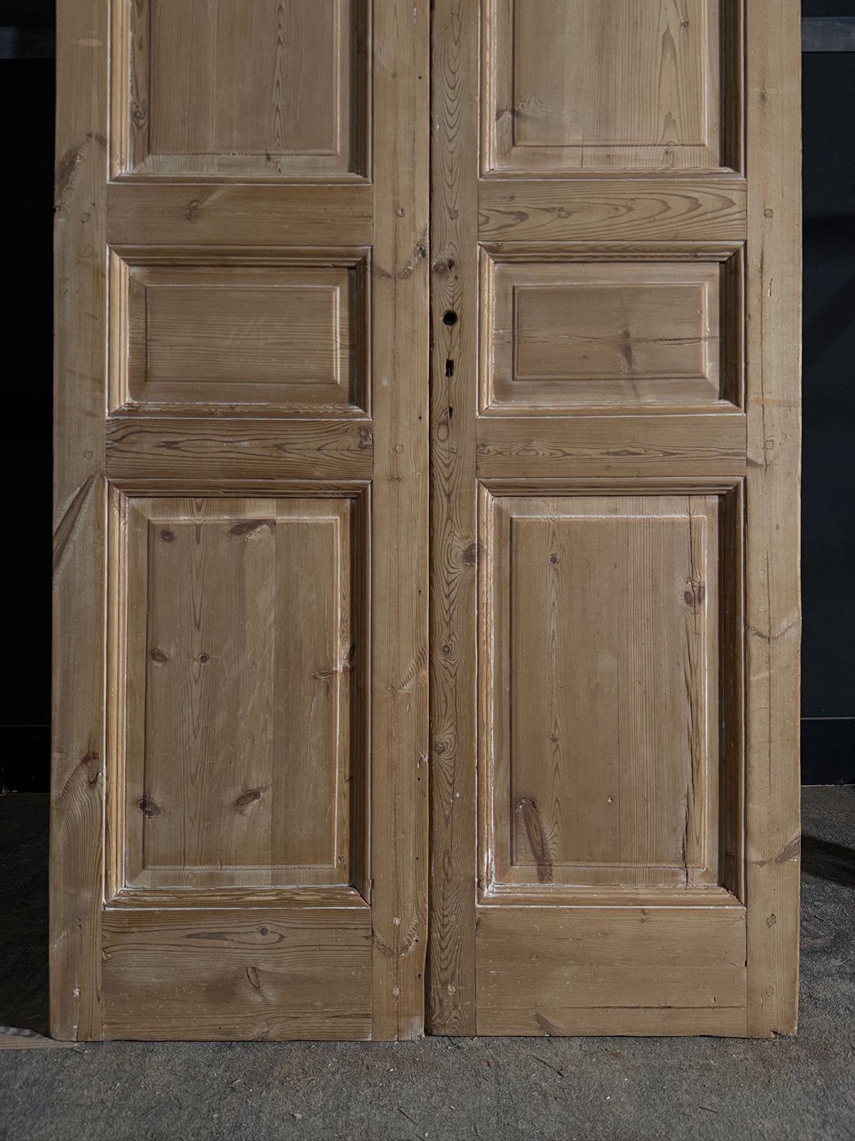 Antique 3 Panel Solid Double Doors - 43.25x97 - N577